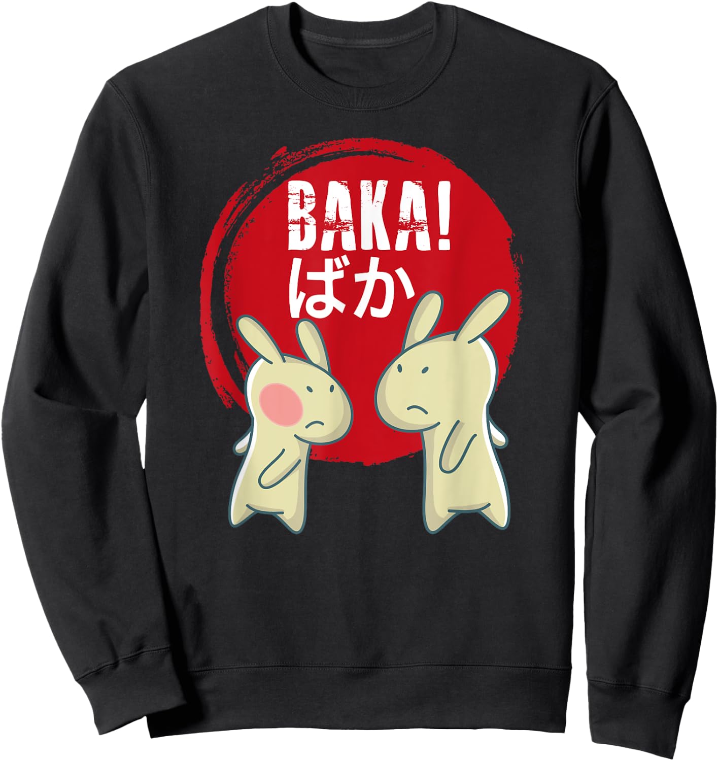 Funny Baka! Japanese Anime Rabbit Slap Manga Shirt Sweatshirt - Sweatshirt | Black