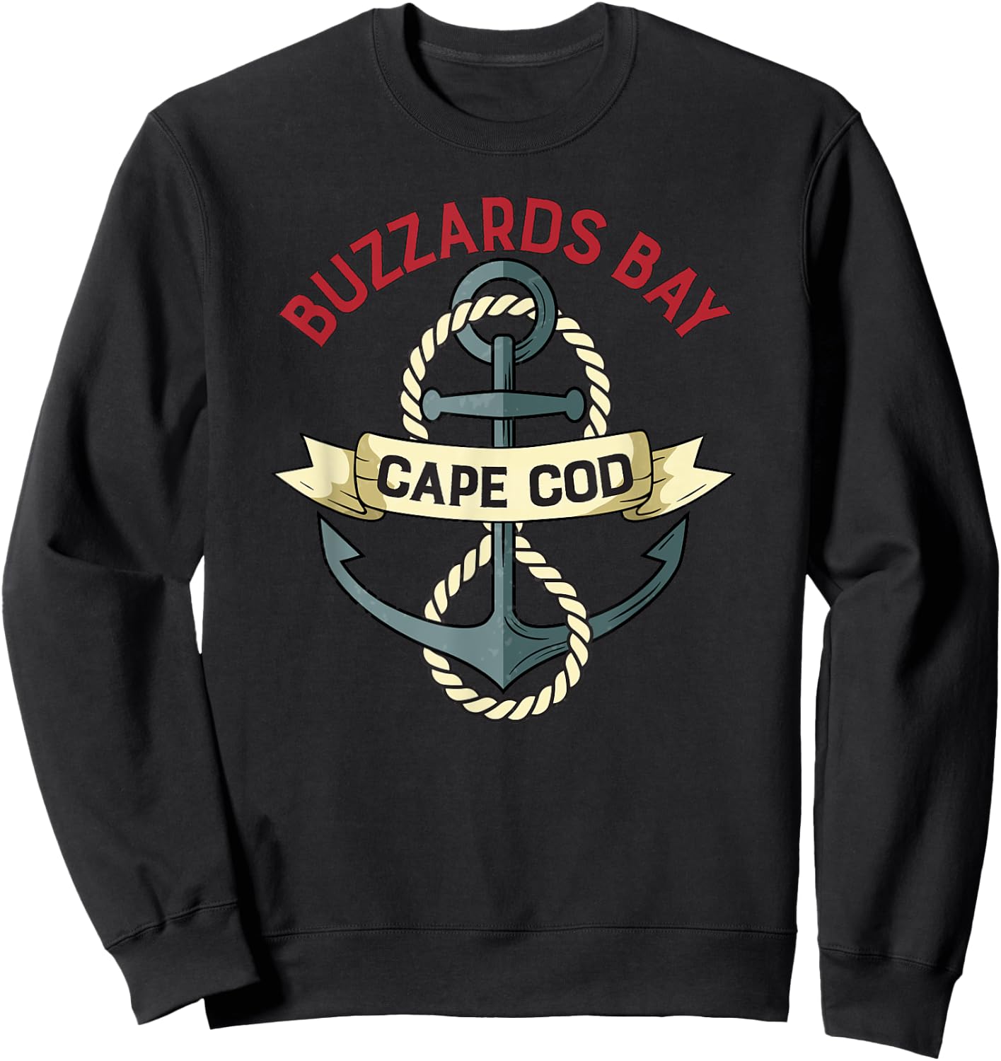 Buzzards Bay Anchor graphic Sweatshirt - Sweatshirt | Black