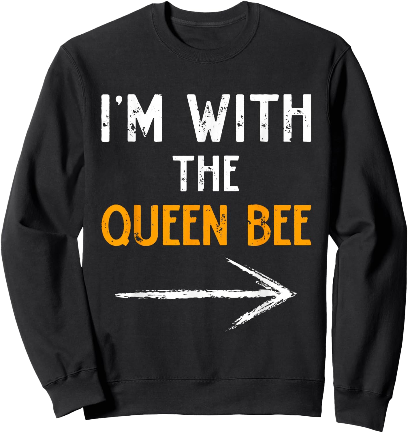 I’m With The Queen Bee Halloween Matching Couple Costume Sweatshirt - Sweatshirt | Black