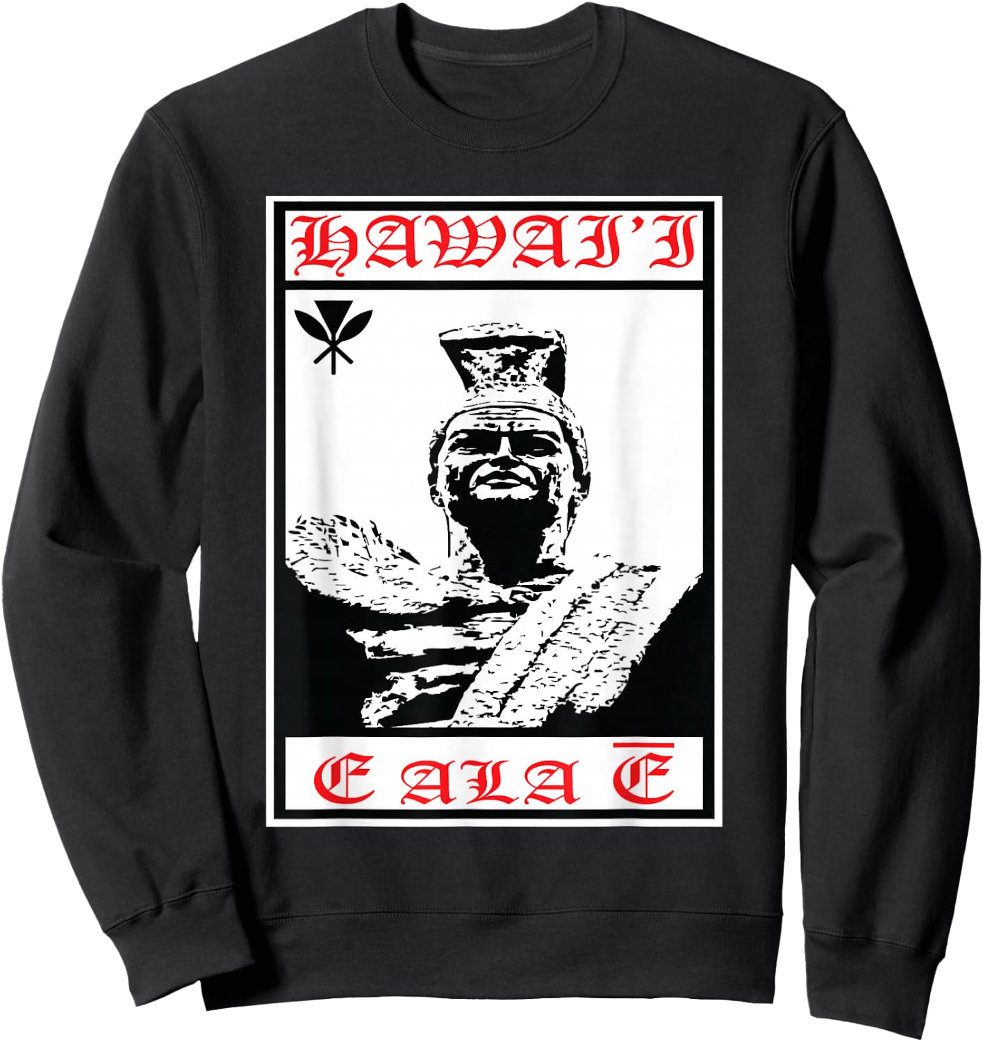 Hawaiian Islands King Kamehameha Hawaii Tribal Sweatshirt - Sweatshirt | Black