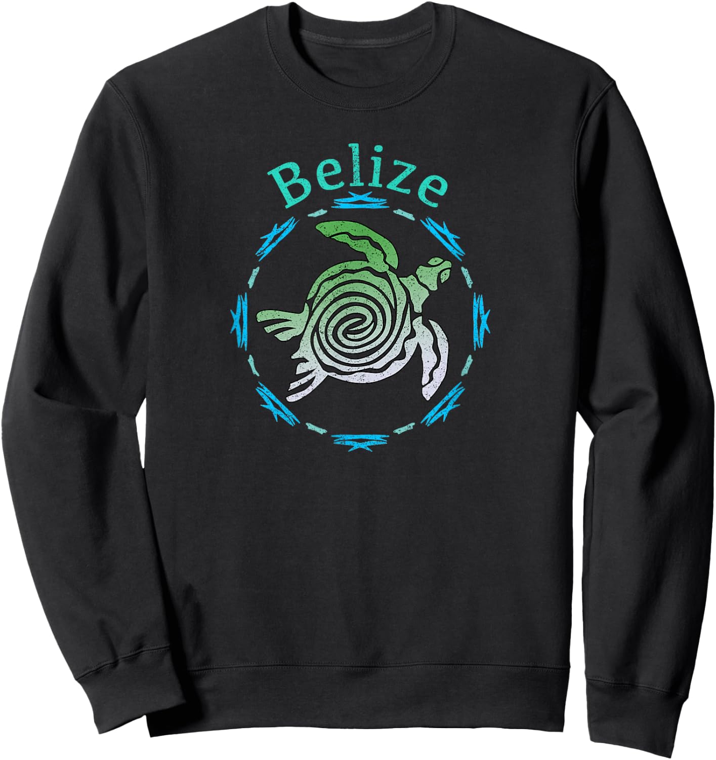 Belize Vintage Tribal Turtle Gift Sweatshirt - Sweatshirt | Black