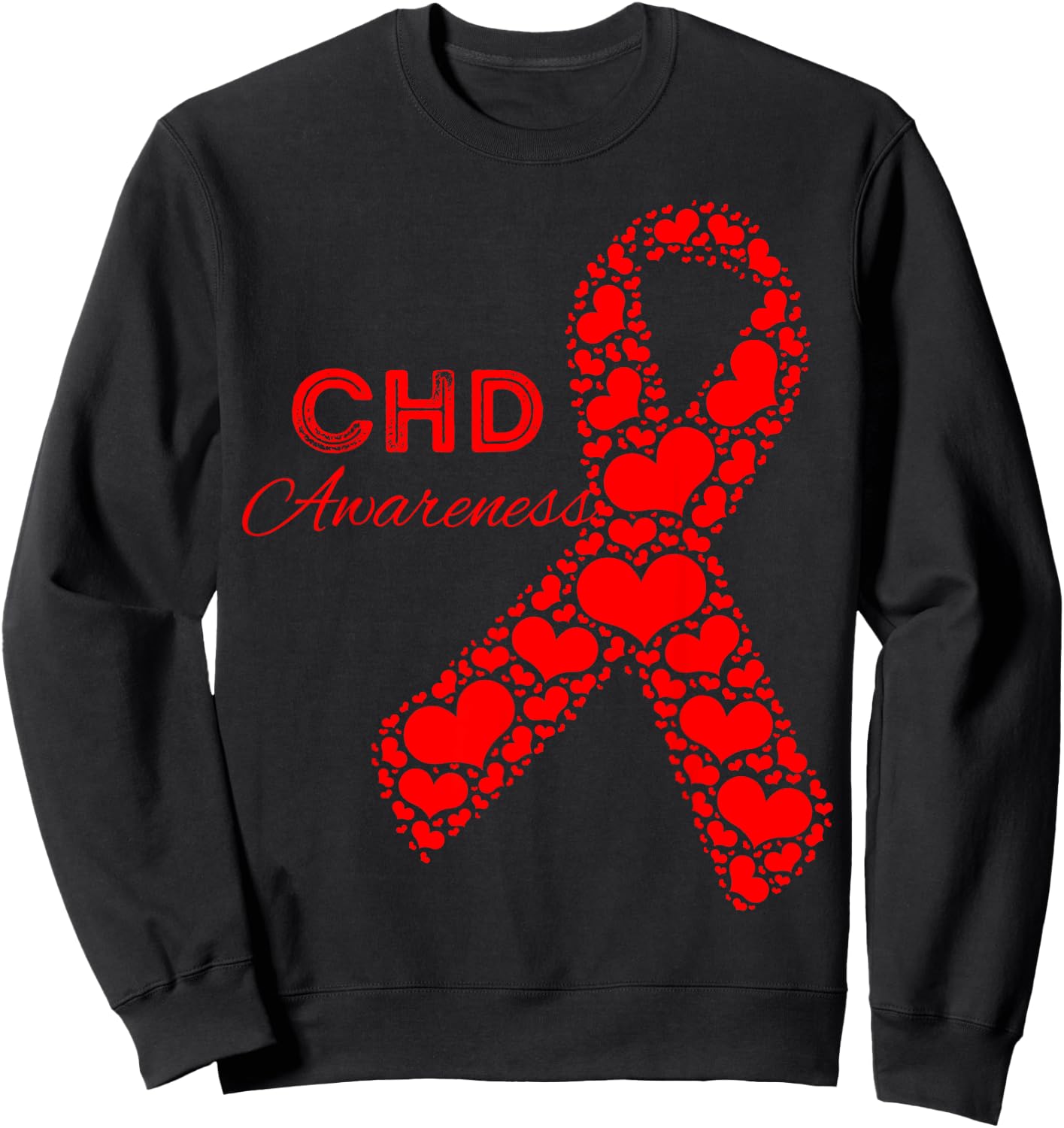 CHD Awareness Shirt congenital heart defect awareness Sweatshirt - Sweatshirt | Black