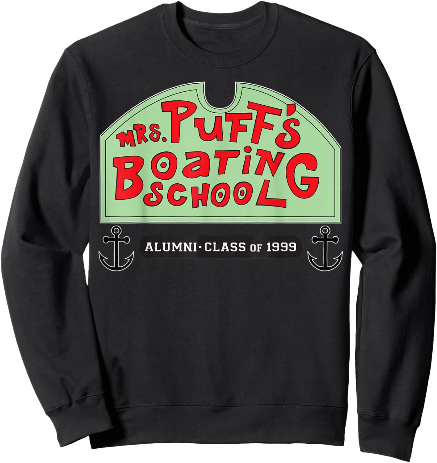 Spongebob Squarepants Mrs Puffs Boating School Sweatshirt - Sweatshirt | Black