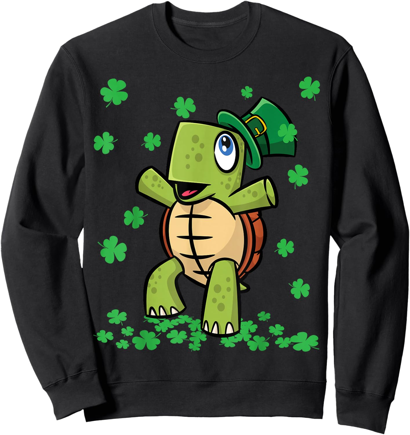 St Patricks Day Irish American Adorable Love Turtle Sweatshirt - Sweatshirt | Black