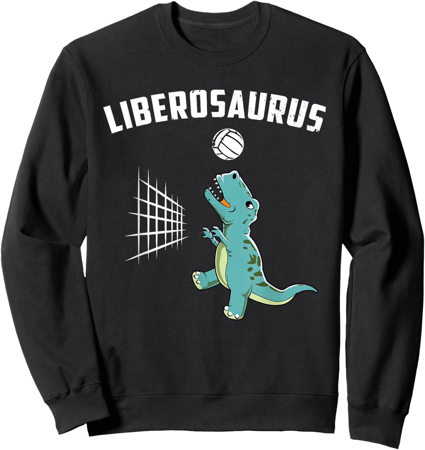 Cute Volleyball Team Player Libero T-Rex Dinosaur Girls Gift Sweatshirt - Sweatshirt | Black