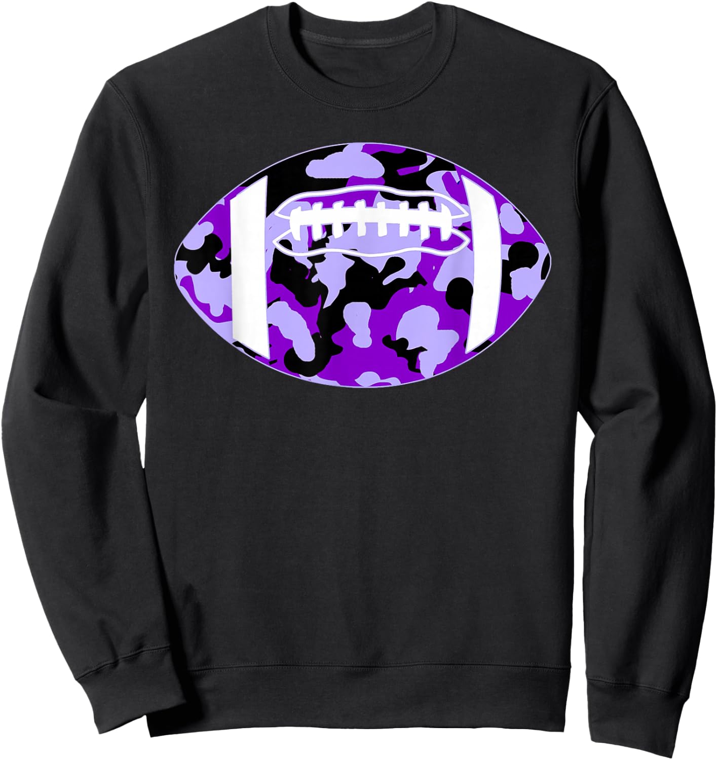 Cool Purple Football Camo - Purple Camouflage Football Sweatshirt - Sweatshirt | Black