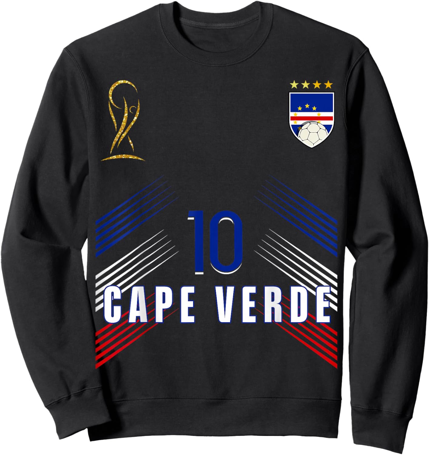 Retro Cape Verde Flag Cape Verdean Pride Lovers Sweatshirt - Sweatshirt | Black