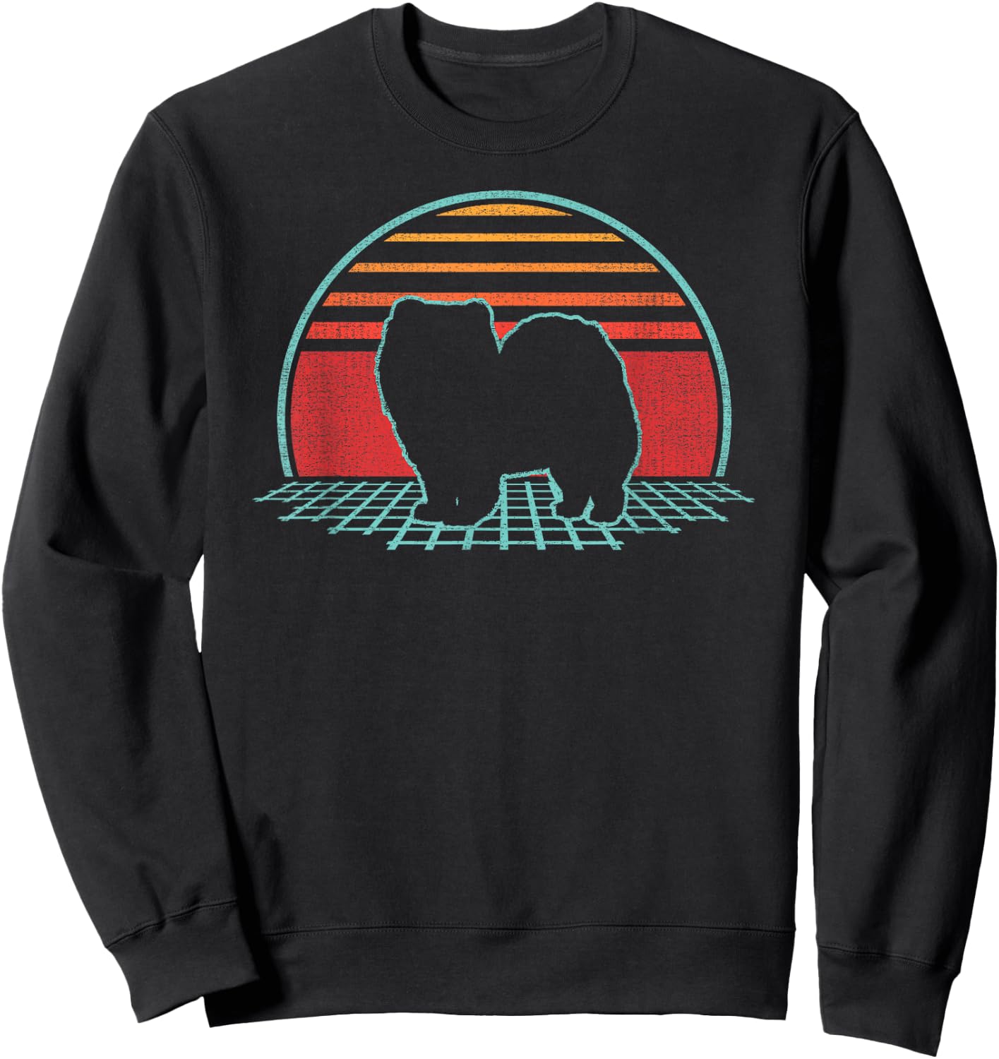 Chow Chow Lover Dog Owner Retro Vintage 80s Style Men Women Girls Kids Sweatshirt - Sweatshirt | Black