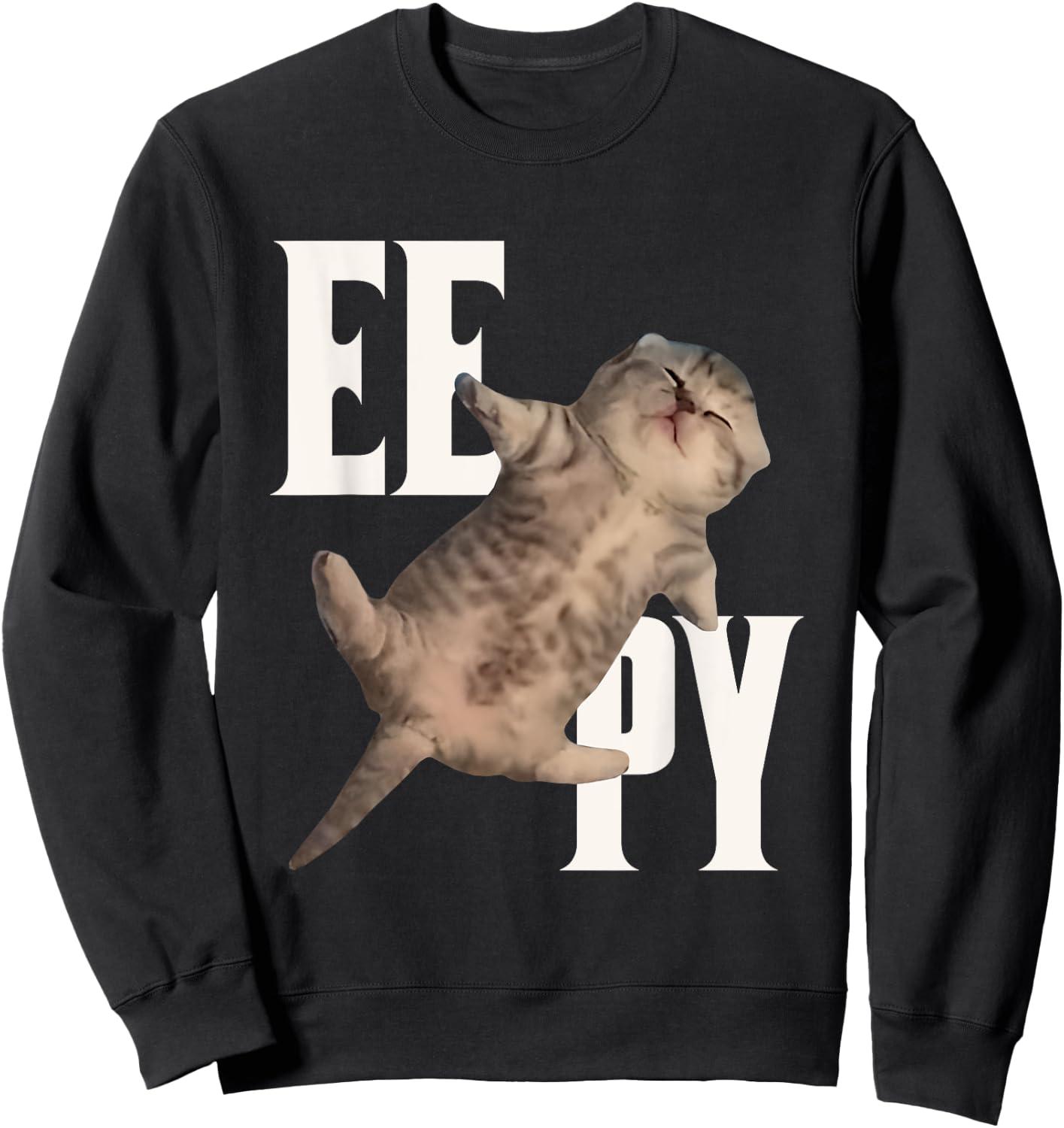 Eepy Cute Cat Meme Sleepy Lazy Day Need Rest Relax Healing Women Sweatshirt - Sweatshirt | Black