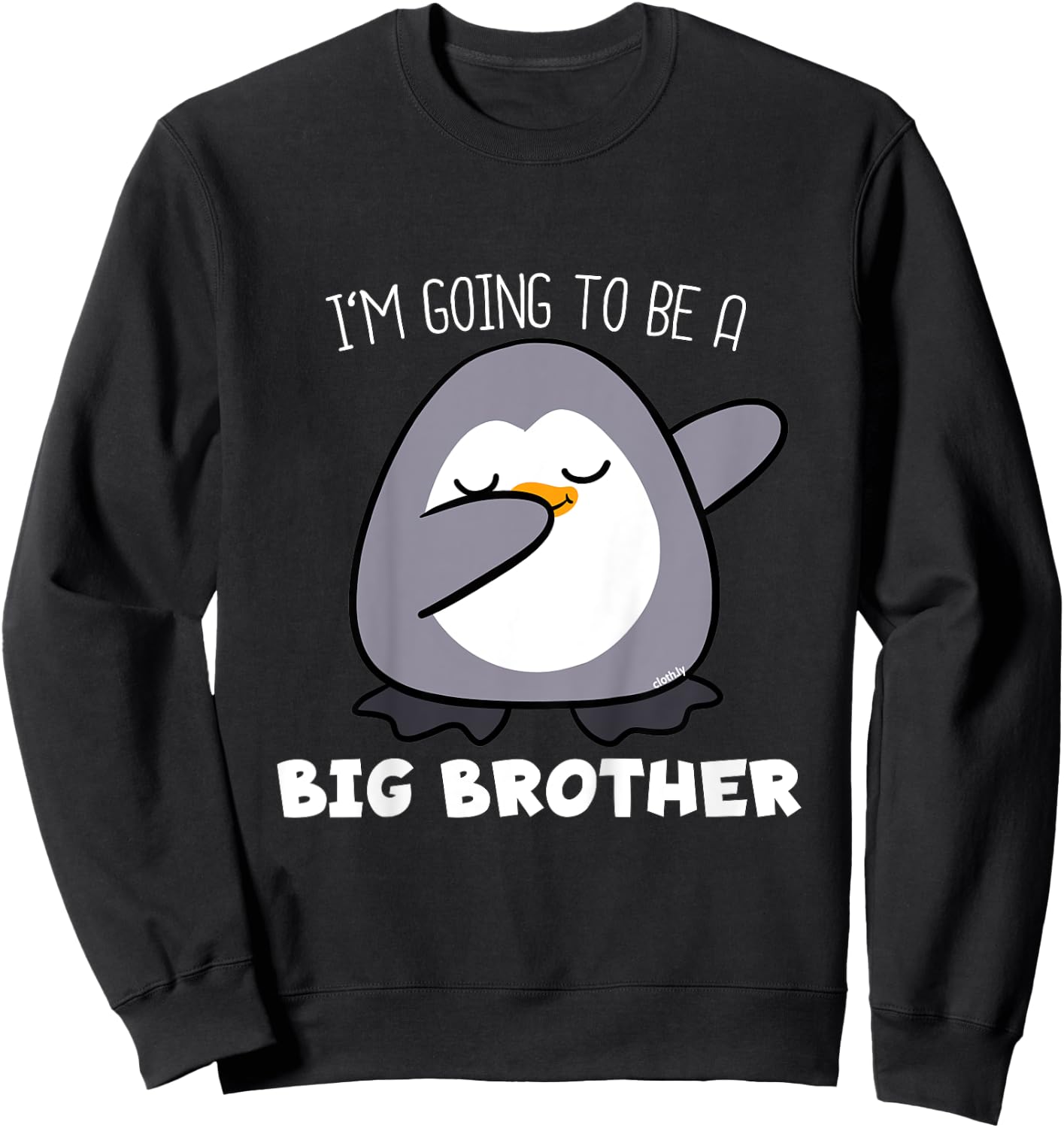 Kids Im going to be a Big Brother Shirt Penguin Sweatshirt - Sweatshirt | Black