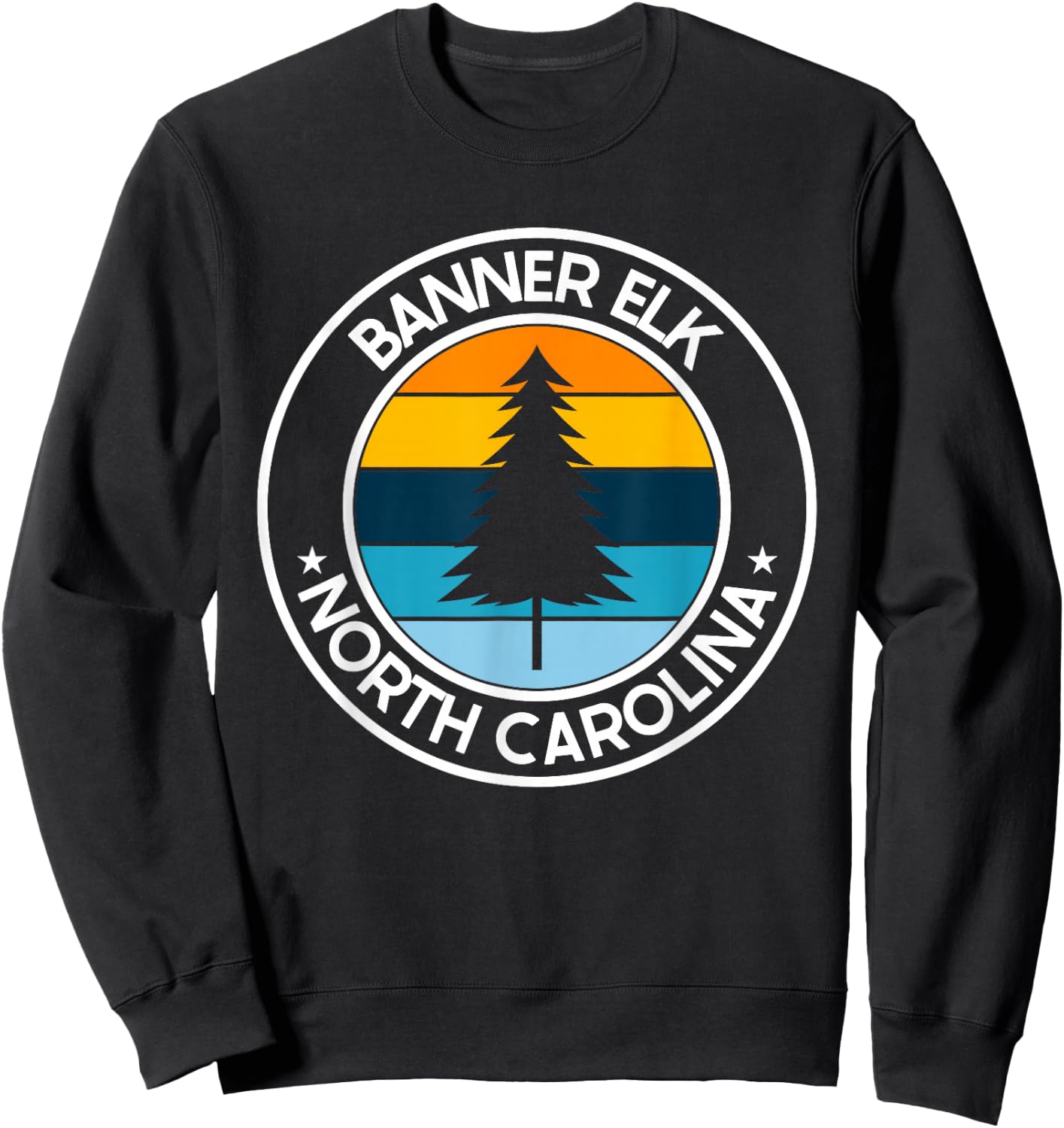 Banner Elk North Carolina NC USA City Pride Retro Sunset Sweatshirt - Sweatshirt | Black