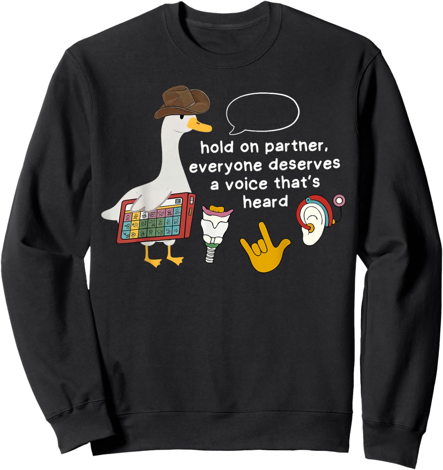 Cowboy Silly Goose SLP Western Speech Language Pathologist Sweatshirt - Sweatshirt | Black