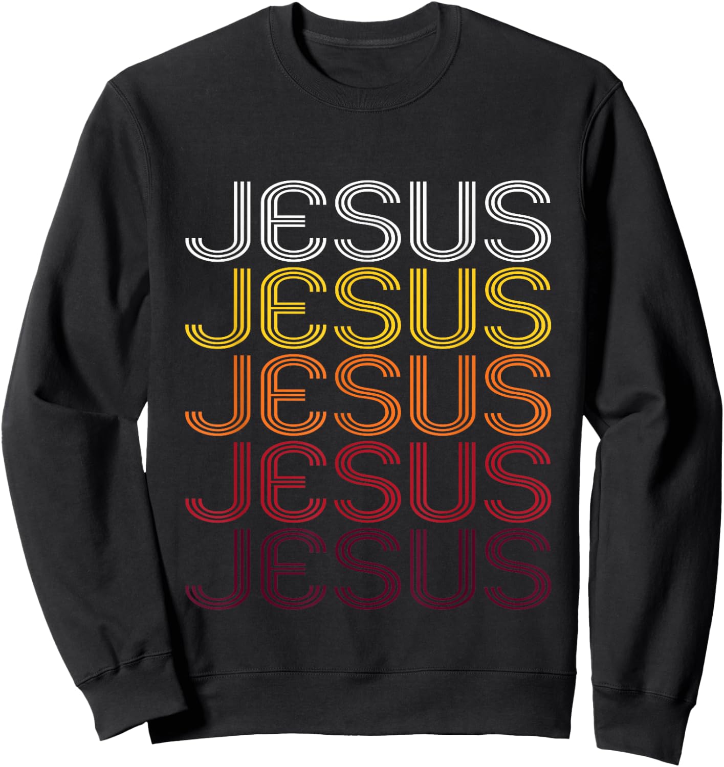 Jesus Retro Wordmark Pattern - Vintage Style Sweatshirt - Sweatshirt | Black