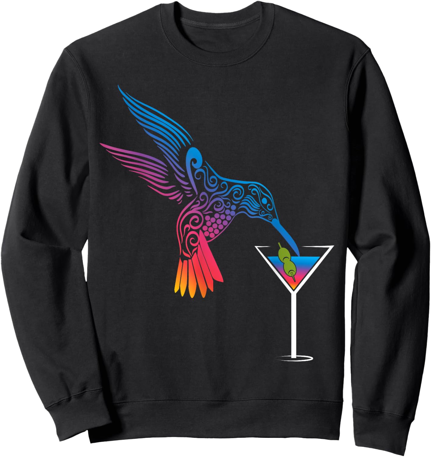Cocktail and hummingbird the ideal mix for holidays Sweatshirt - Sweatshirt | Black