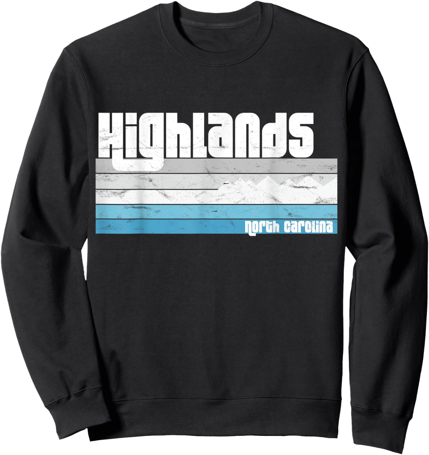 Highlands North Carolina NC Blue Ridge Mountains Winter Sweatshirt - Sweatshirt | Black