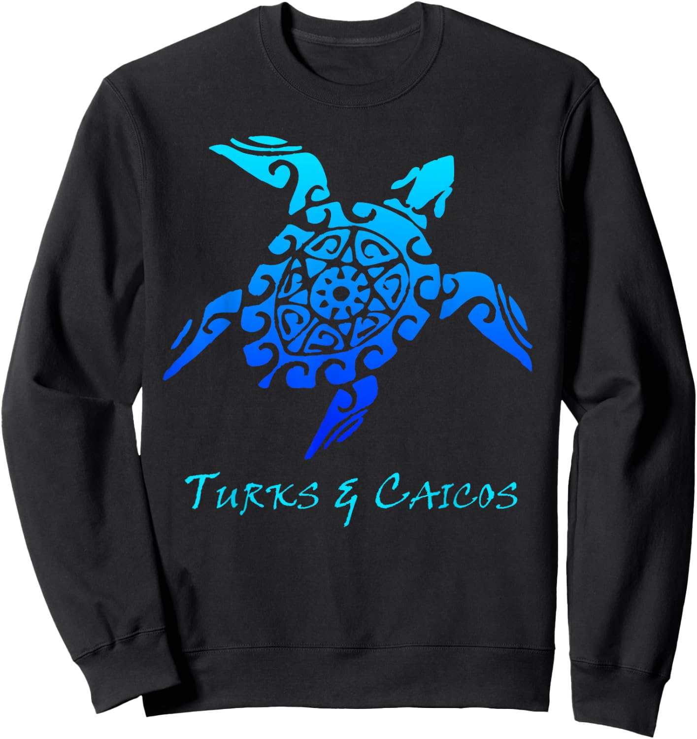 Turks & Caicos Tribal Turtle Polynesian Tattoo Style Sweatshirt - Sweatshirt | Black