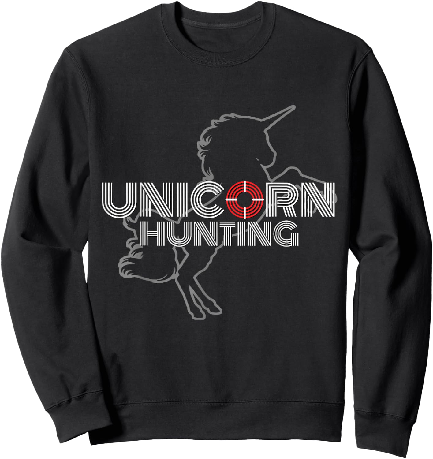 Crude Adult Humor Clothing Gifts Unicorn Hunting Swingers, Naughty Polyamory Couples Gift Sweatshirt - Sweatshirt | Black