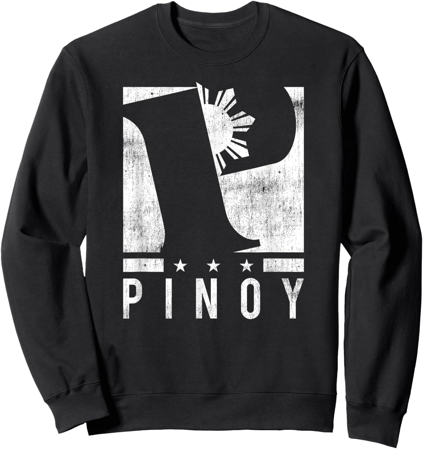 Cool Distressed Filipino P Logo - Pinoy P Sweatshirt - Sweatshirt | Black