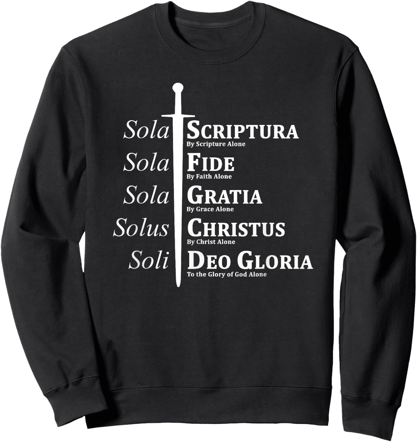 Five Solas Reformed Christian Sweatshirt - Sweatshirt | Black