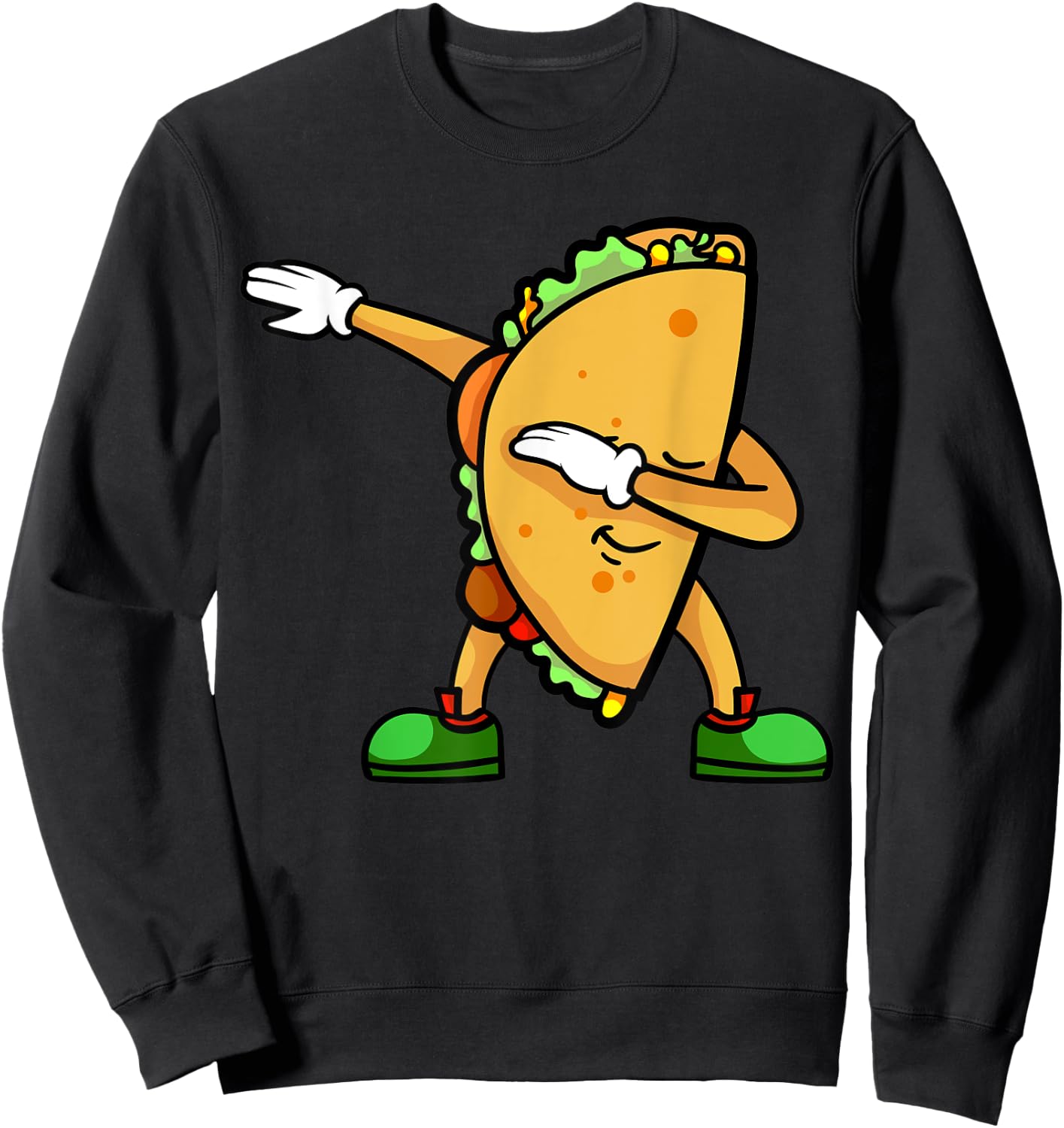 Funny Dabbing Taco Mexican Shirt | Cinco De Mayo Fiesta Sweatshirt - Sweatshirt | Black