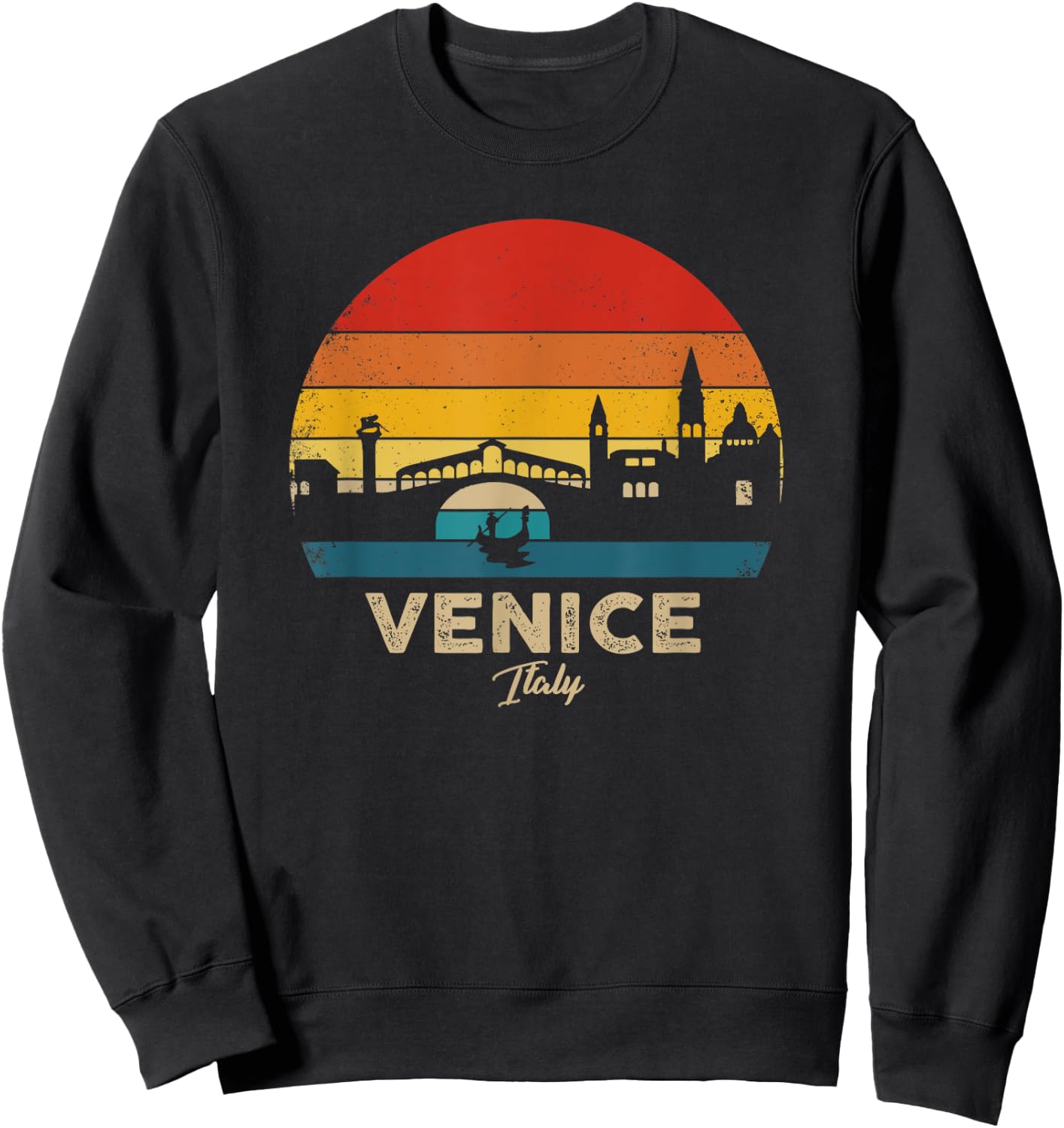 Vintage Venice Italy Souvenir Sweatshirt - Sweatshirt | Black