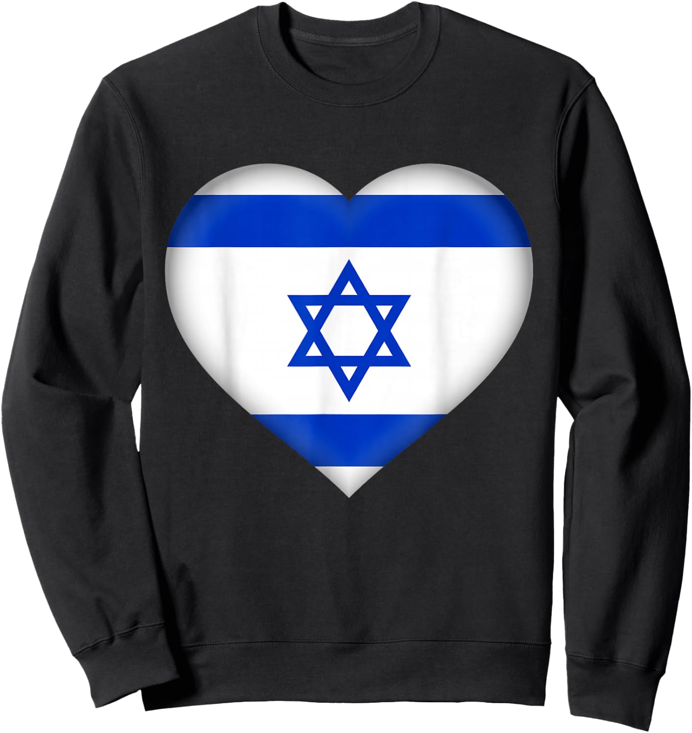 I Love Israel | Israeli Flag Heart Outfit Sweatshirt - Sweatshirt | Black