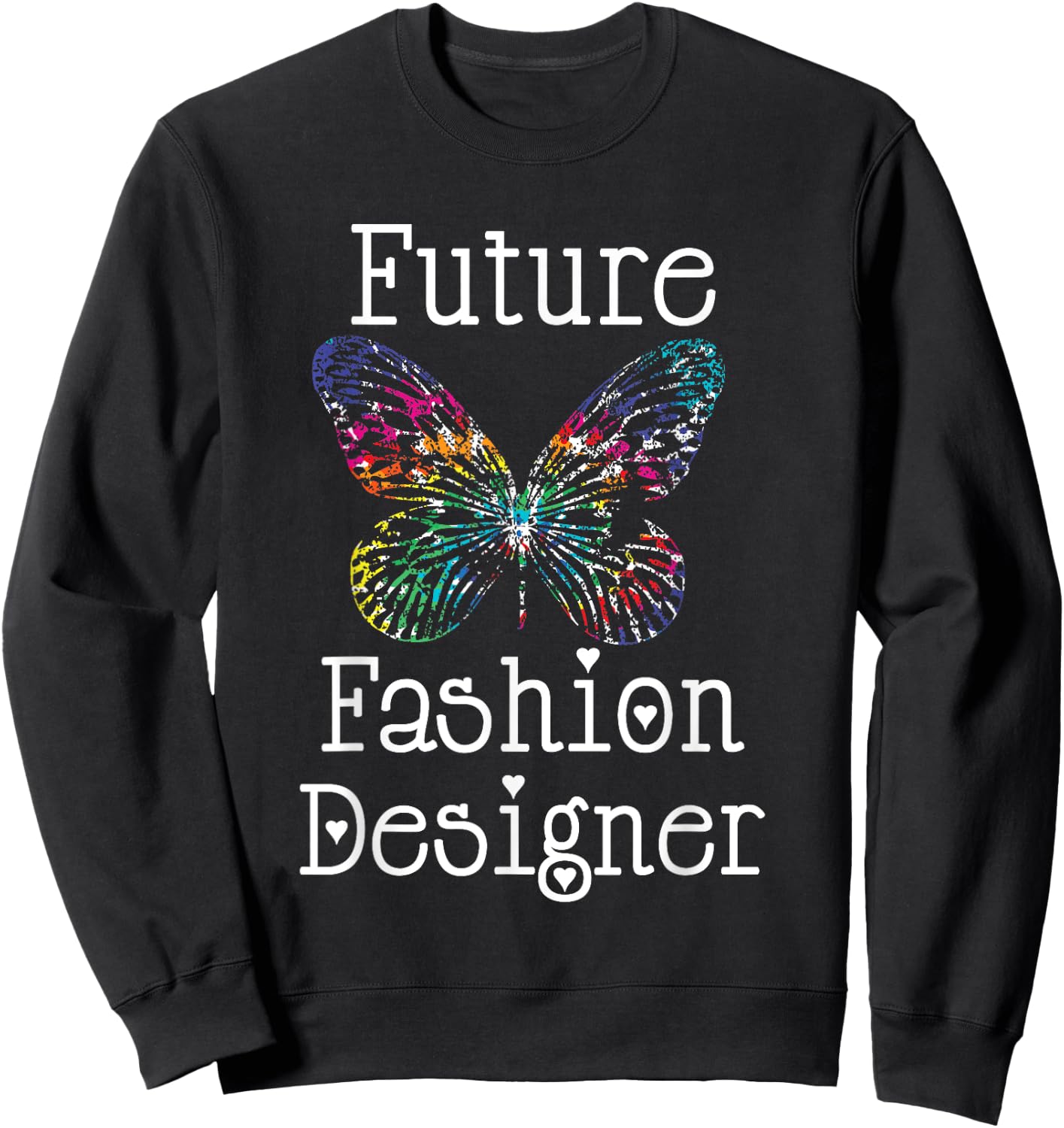 Future Fashion Designer Colorful Butterfly Art Girls Teens Sweatshirt - Sweatshirt | Black