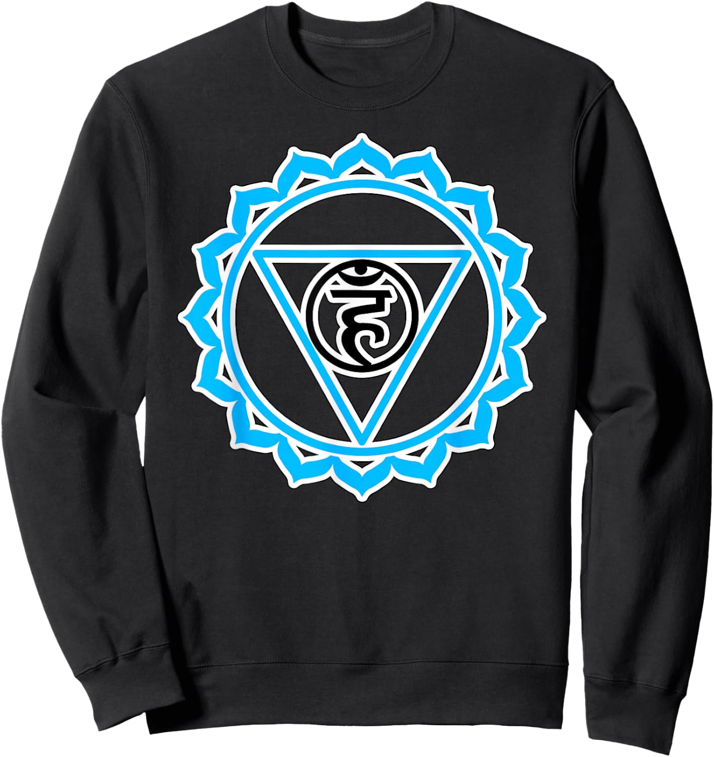 Yoga Veshuddha Throat Chakra Baby Blue Chakra Sweatshirt - Sweatshirt | Black