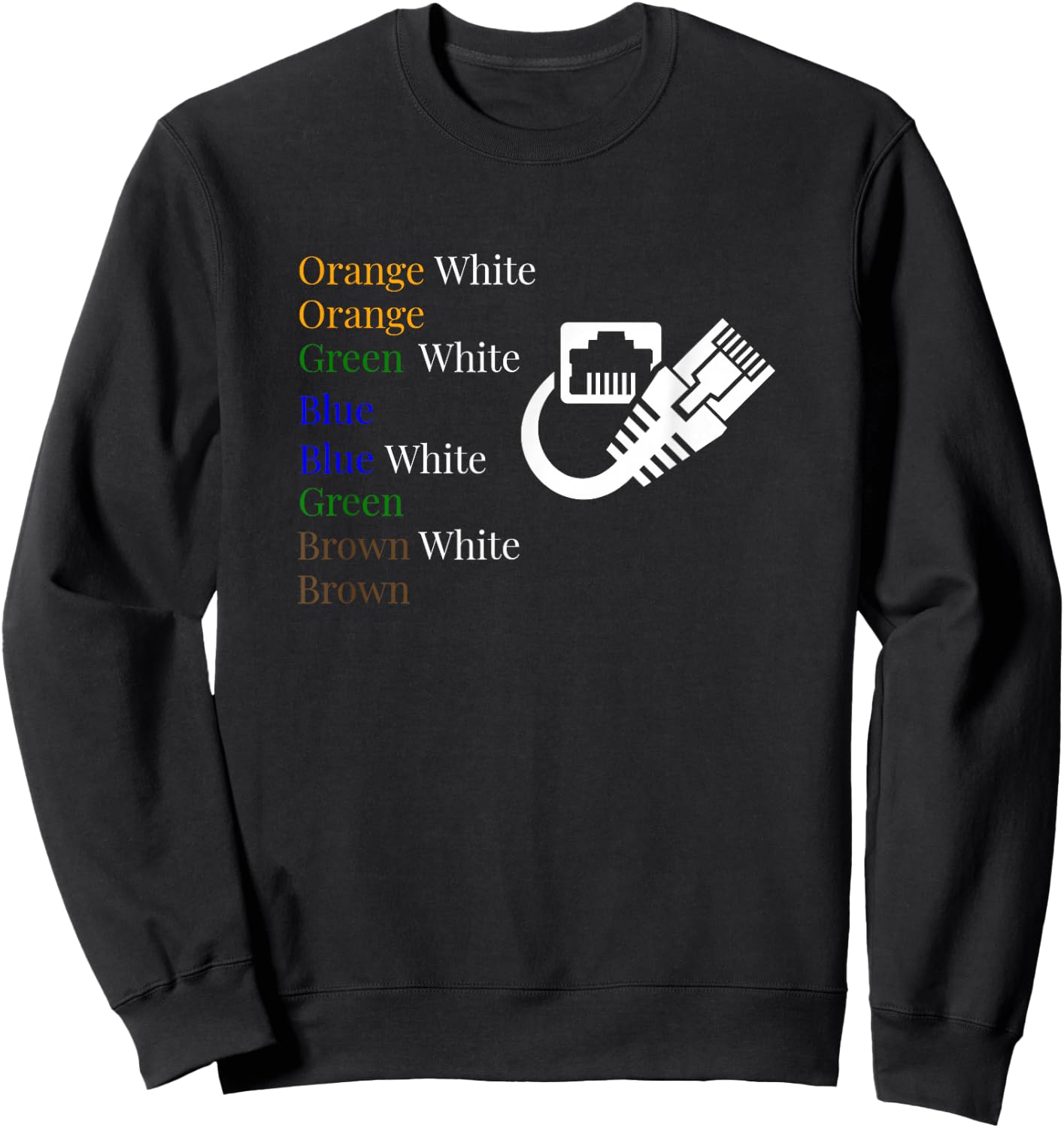 Telecom Fiber Optic Ethernet Color Code Sweatshirt - Sweatshirt | Black