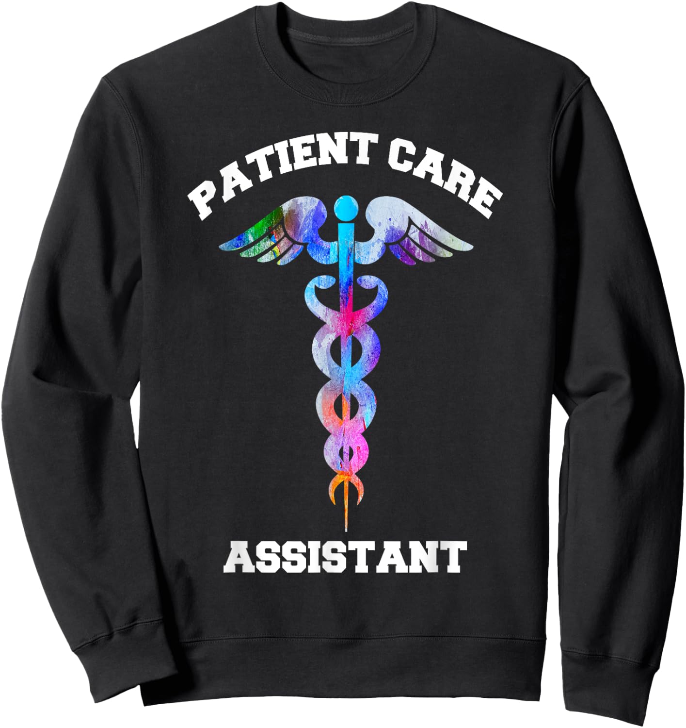 PCA Patient Care Assistant Medical Emblem Caduceus Gifts Sweatshirt - Sweatshirt | Black