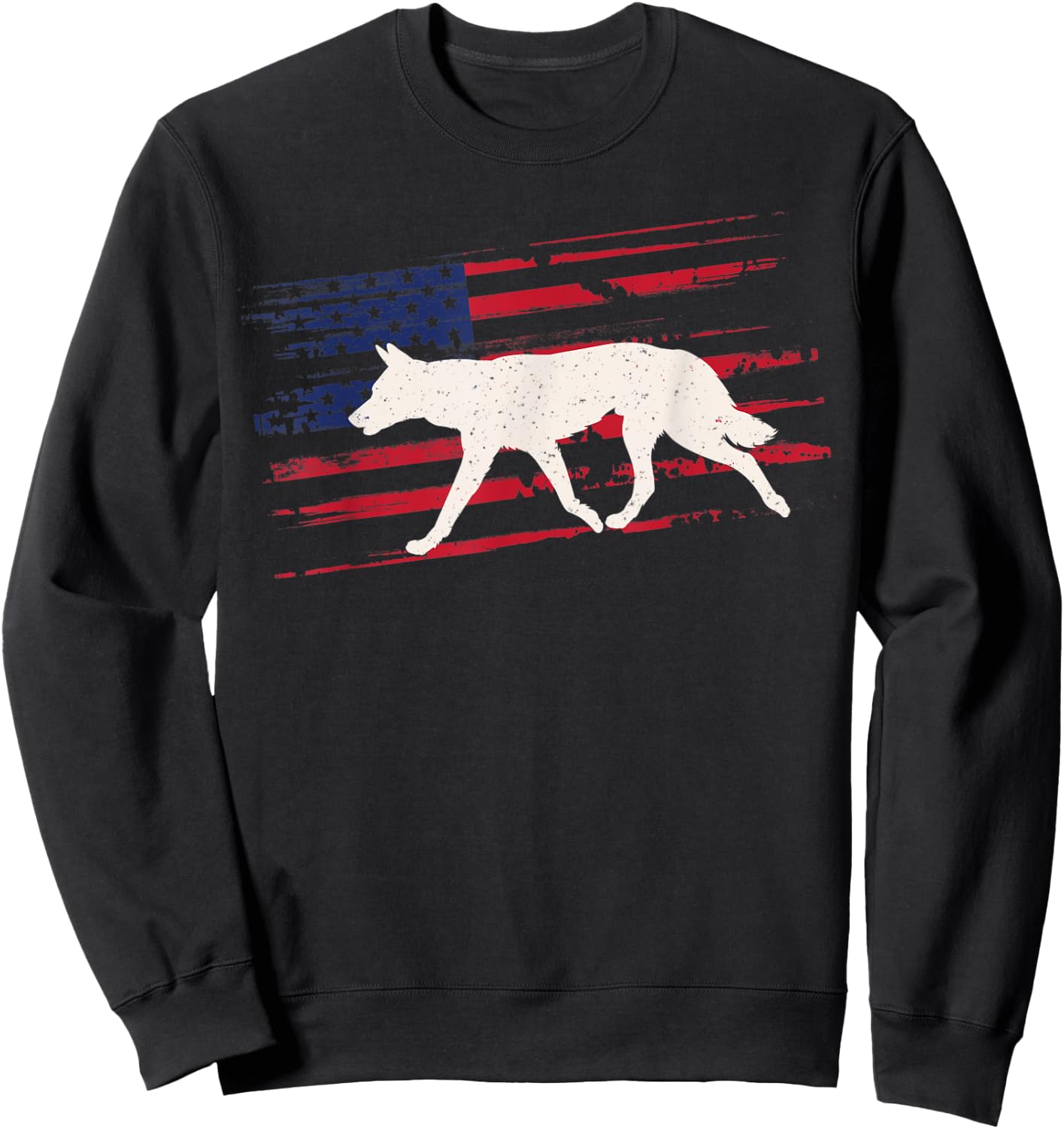 Dingo US American Flag Dog 4th Of July Puppy Pet USA Gift Sweatshirt - Sweatshirt | Black