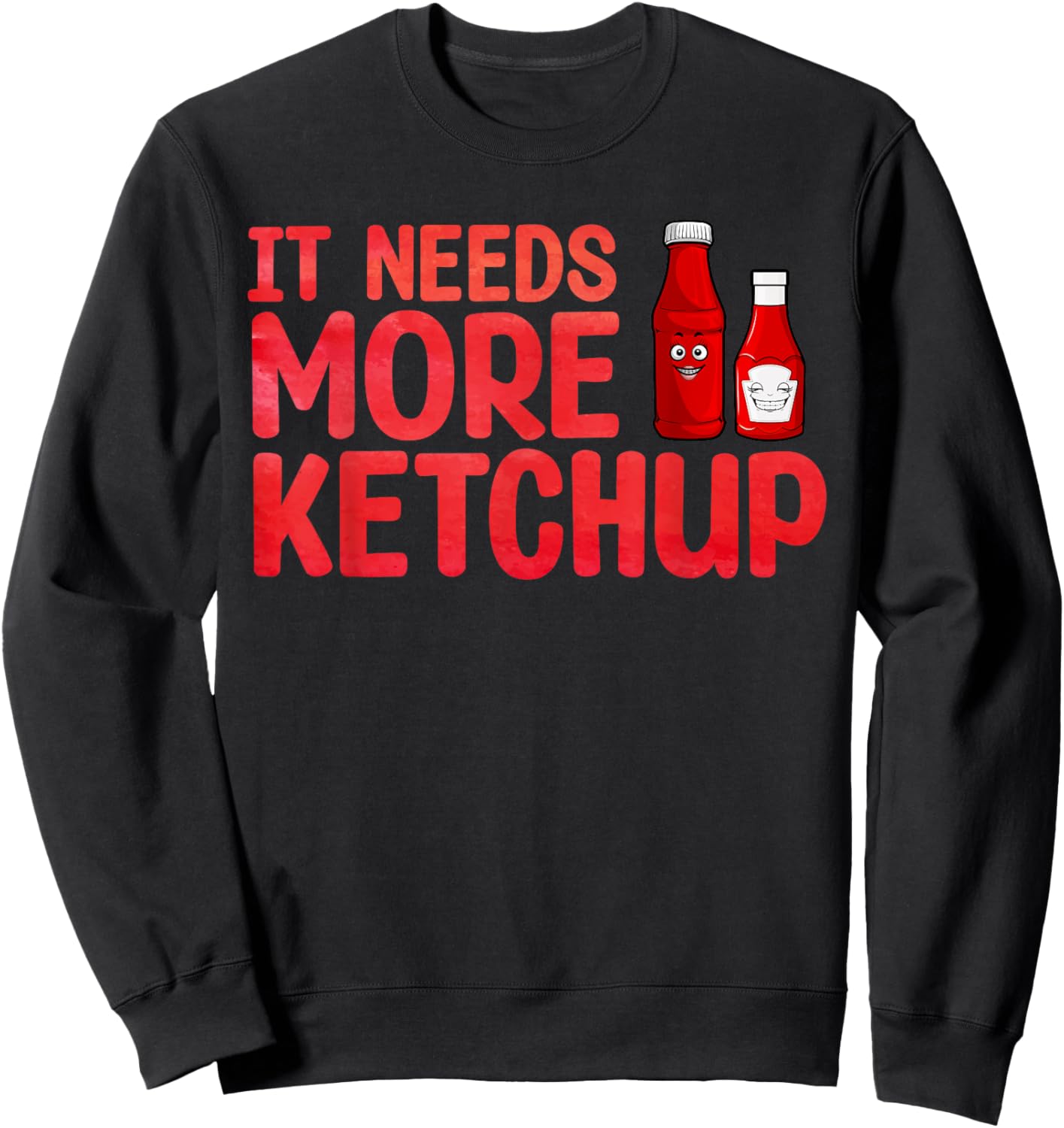 Cute Ketchup Design Women Kids Catsup Ketchup Lover Sweatshirt - Sweatshirt | Black