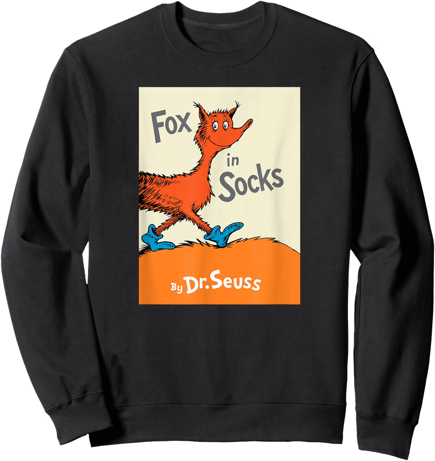 Dr. Seuss Fox in Socks Book Cover Sweatshirt - Sweatshirt | Black