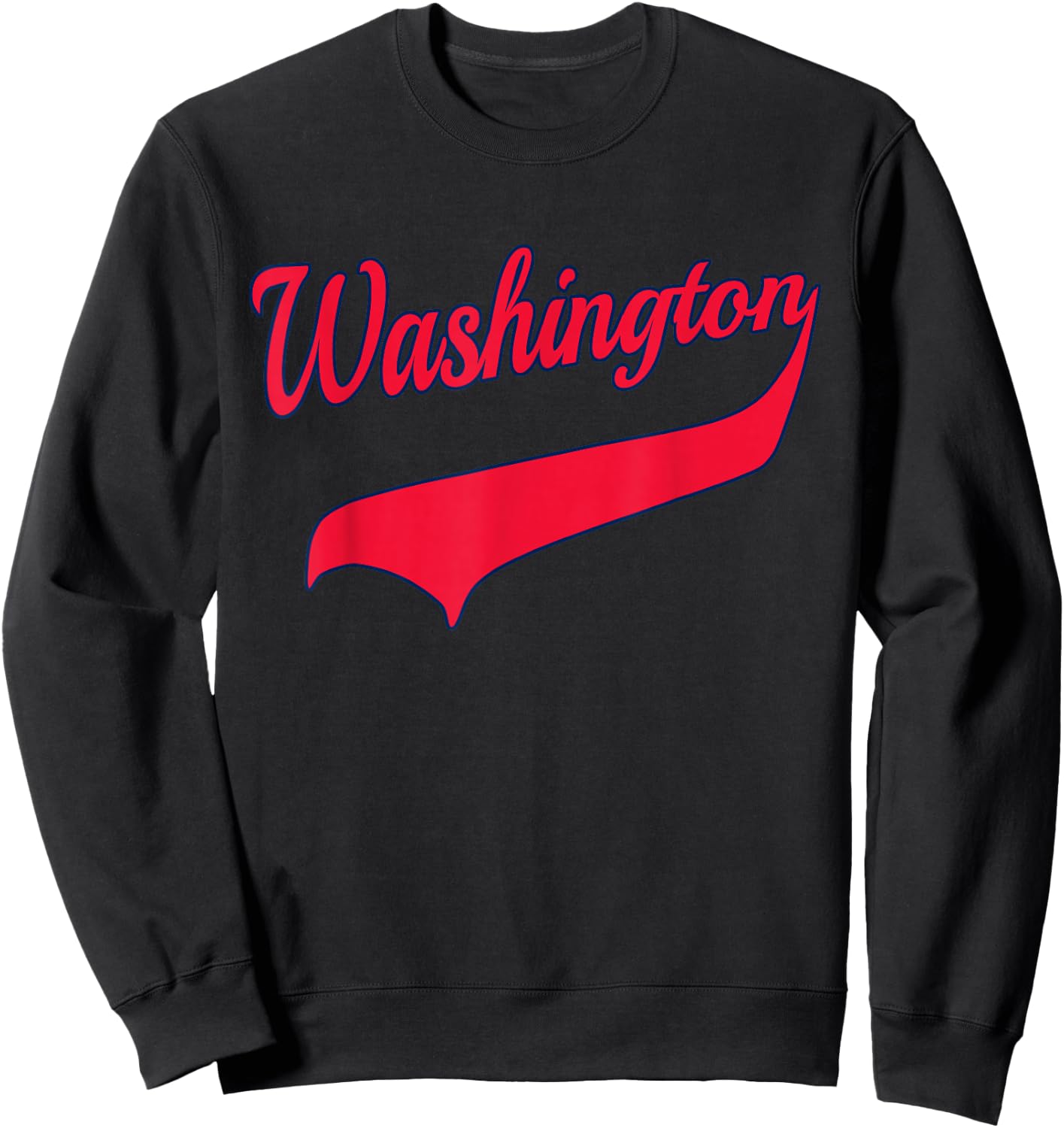 College University Style Washington National Baseball Sport Sweatshirt - Sweatshirt | Black