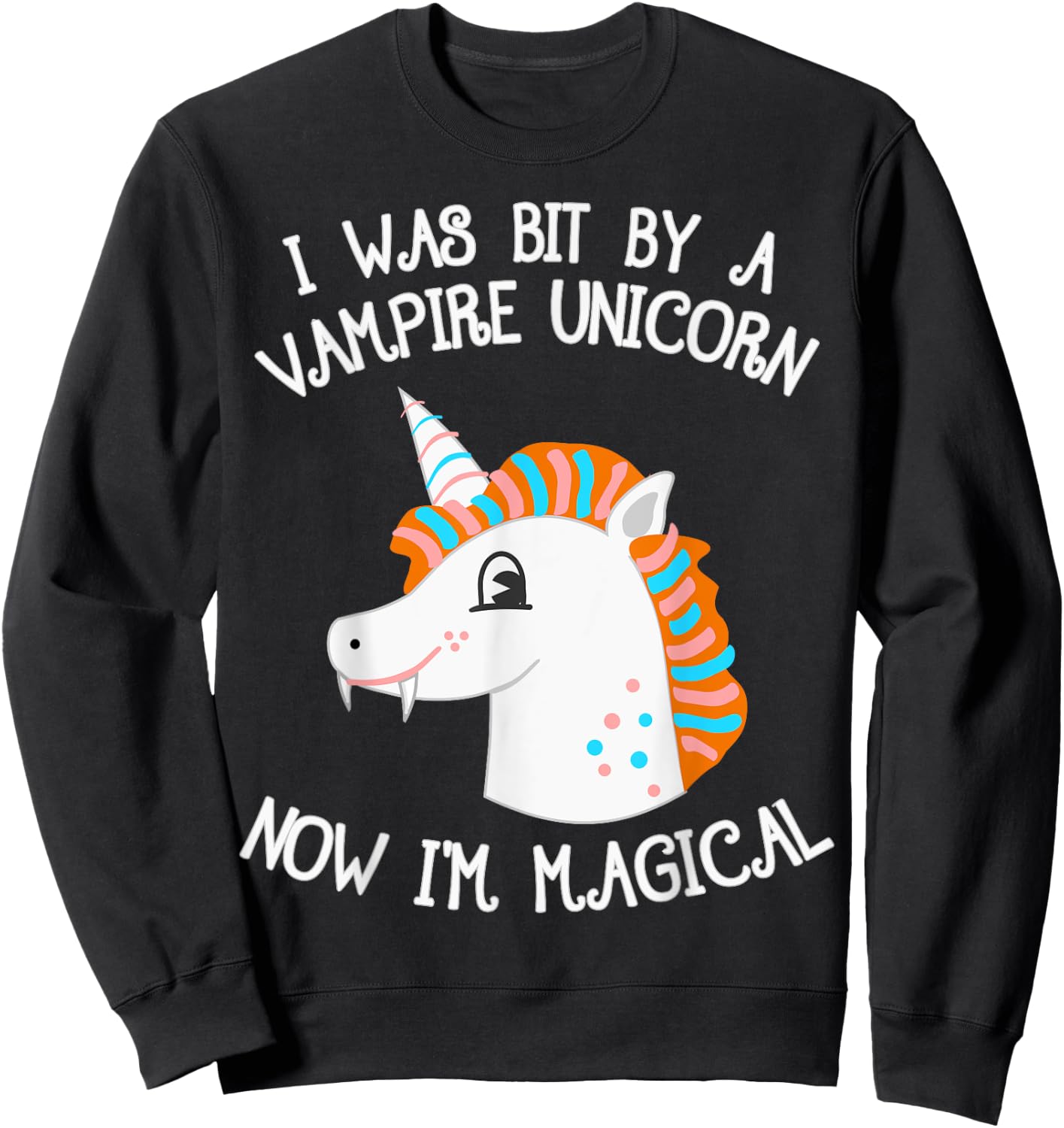Vampire Unicorn Now I'm Magical Halloween Unicorn Sweatshirt - Sweatshirt | Black