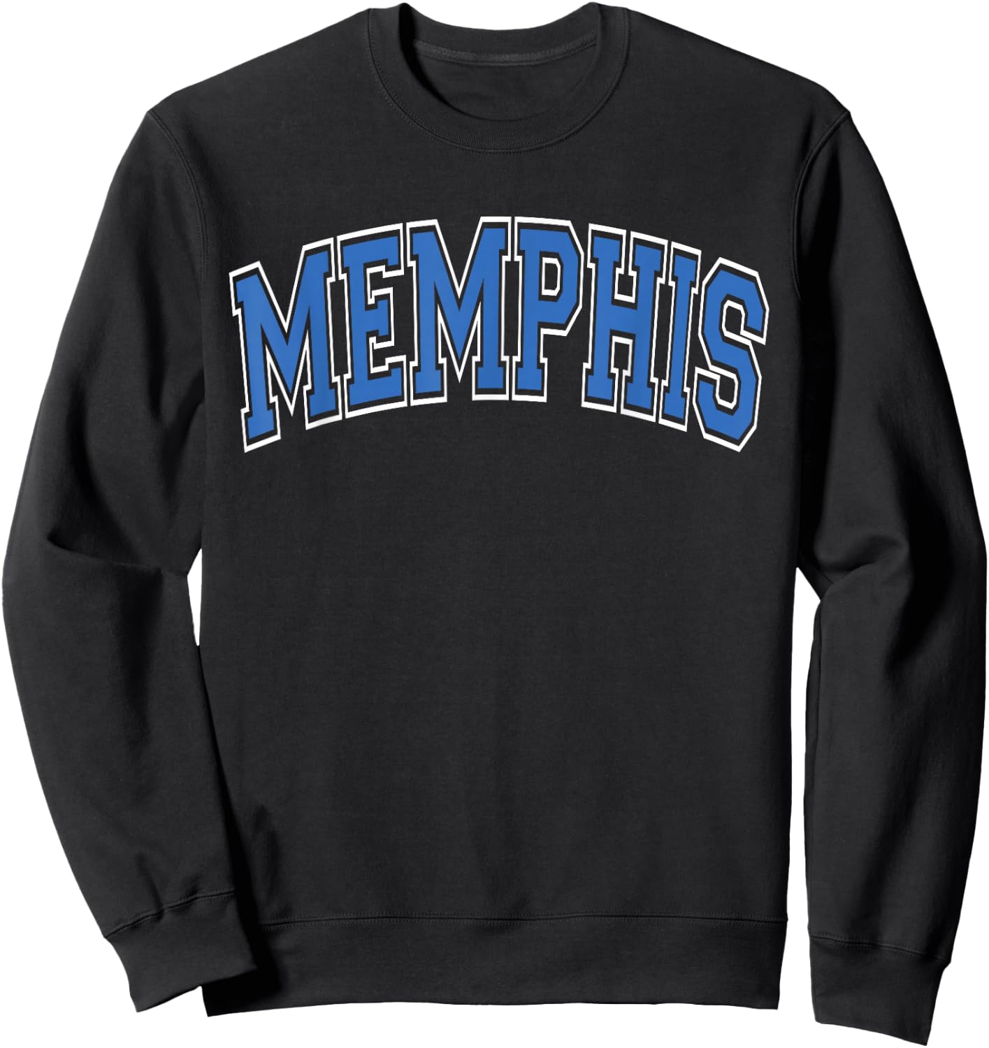 Memphis Arched Blue Text Sweatshirt - Sweatshirt | Black