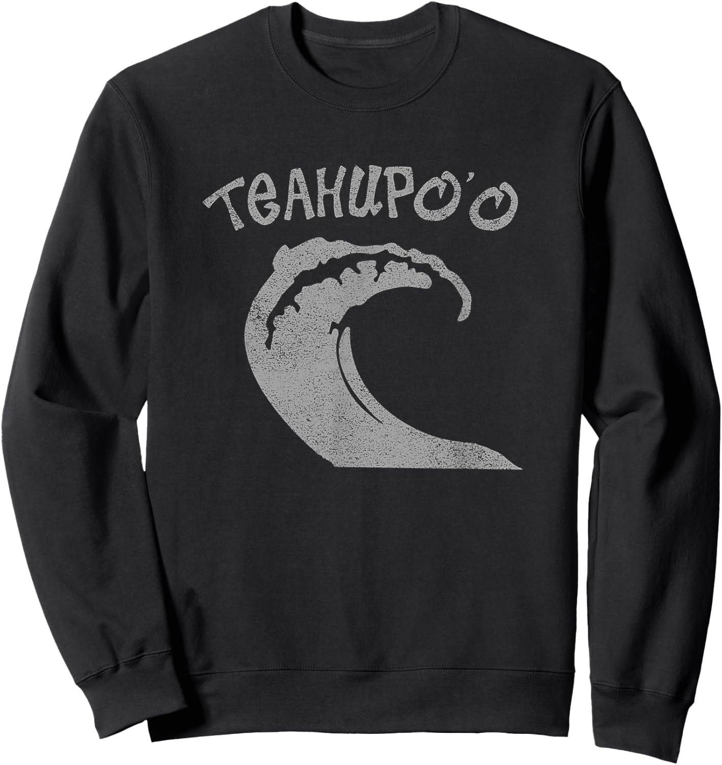 Teahupoo Surf Vintage Surfing Sweatshirt - Sweatshirt | Black