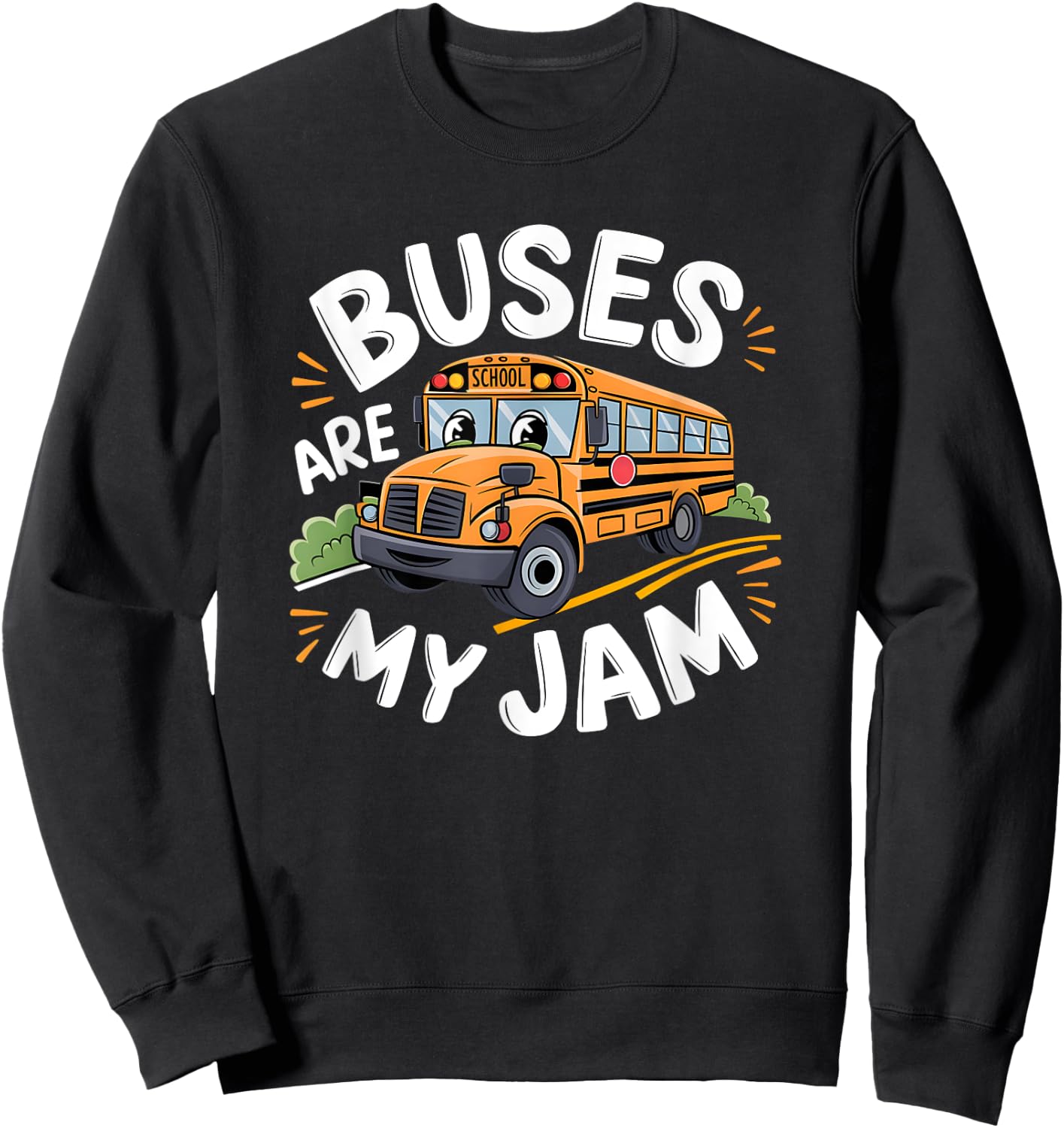 Kids Toddler funny School Bus Boys Buses are my Jam Sweatshirt - Sweatshirt | Black