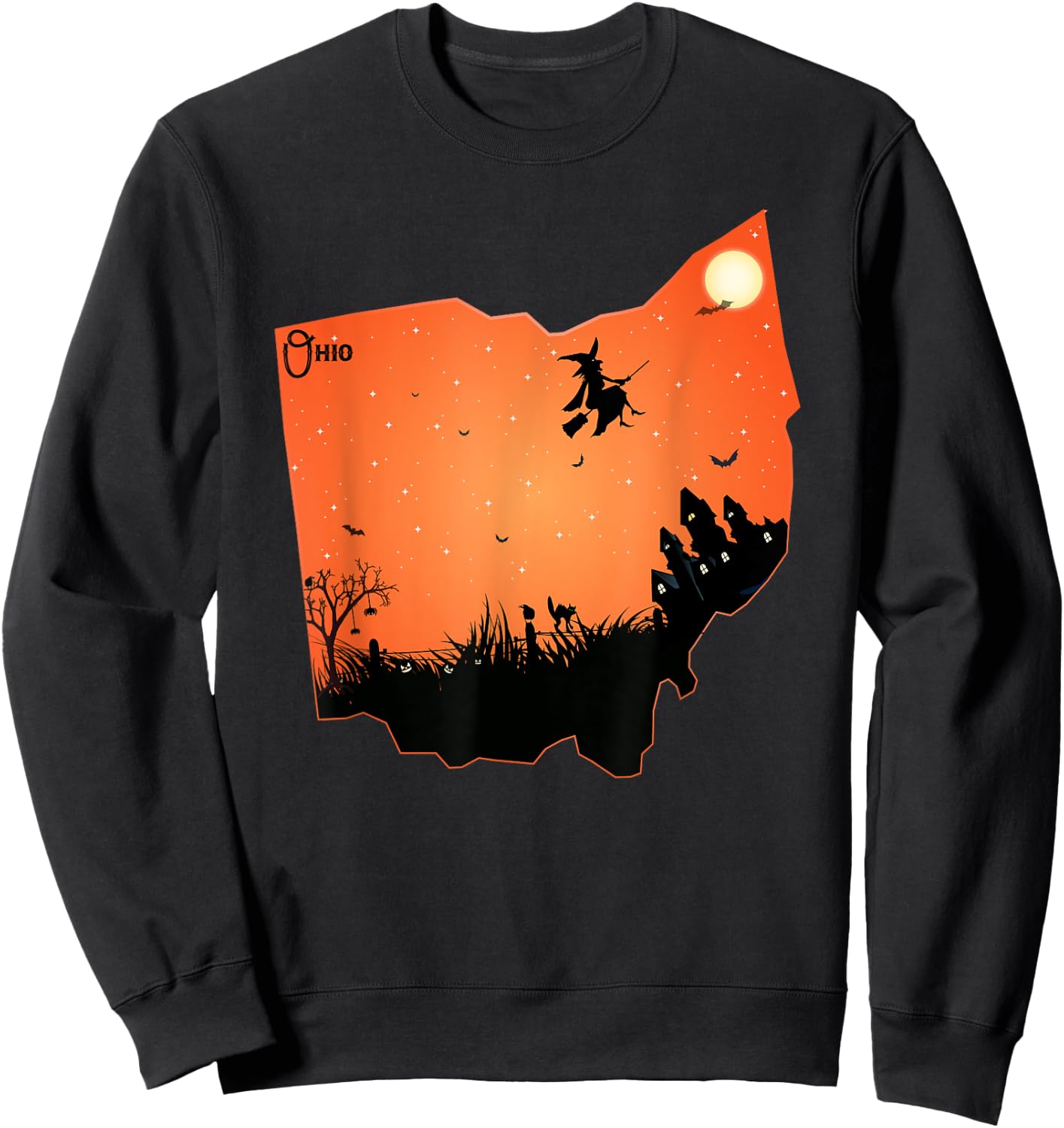 Halloween Ohio OH State Design Shirt Gift Women Kids Sweatshirt - Sweatshirt | Black