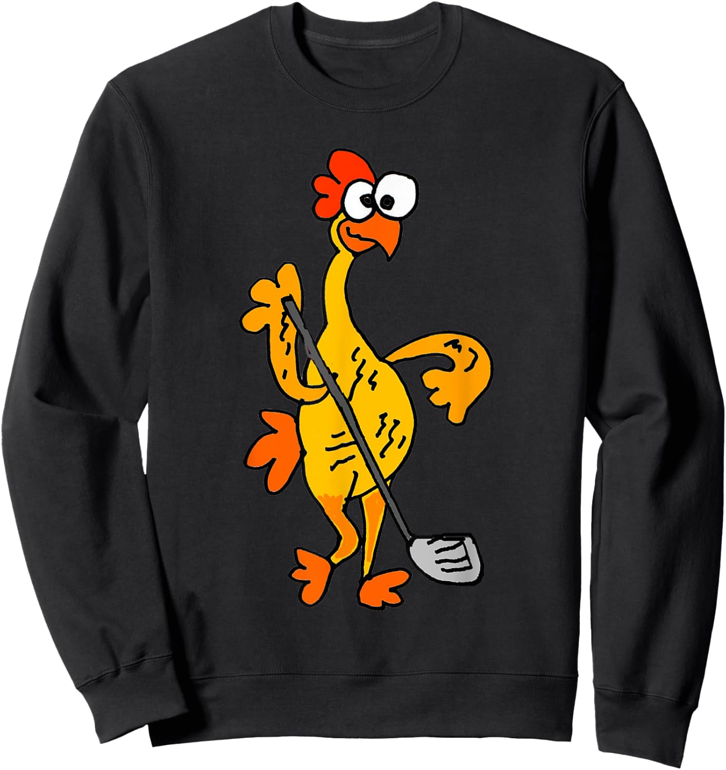 SmileteesSportsa Funny Rubber Chicken Playing Golf Sweatshirt - Sweatshirt | Black