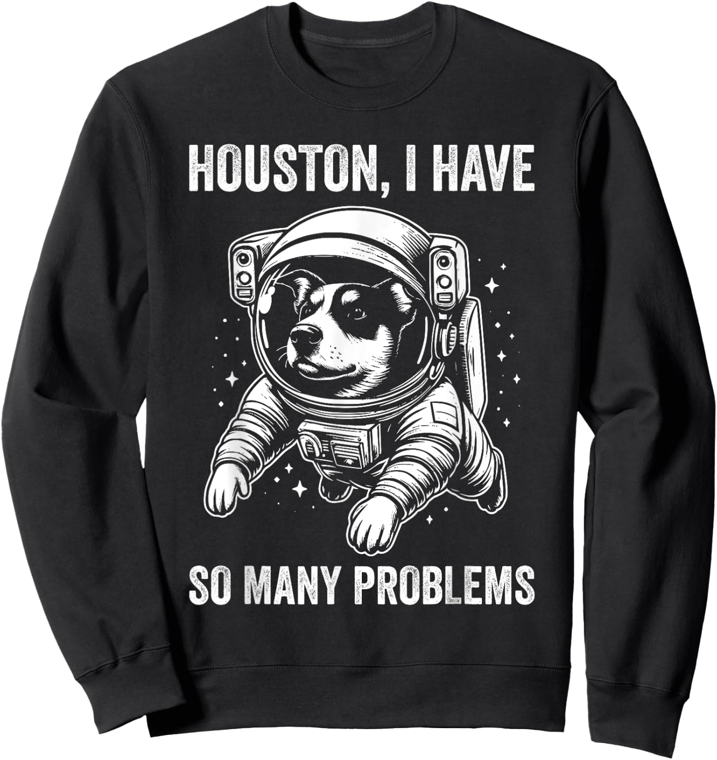 Dog Dad Mom Space - Houston Problem Texas Heeler Sweatshirt - Sweatshirt | Black