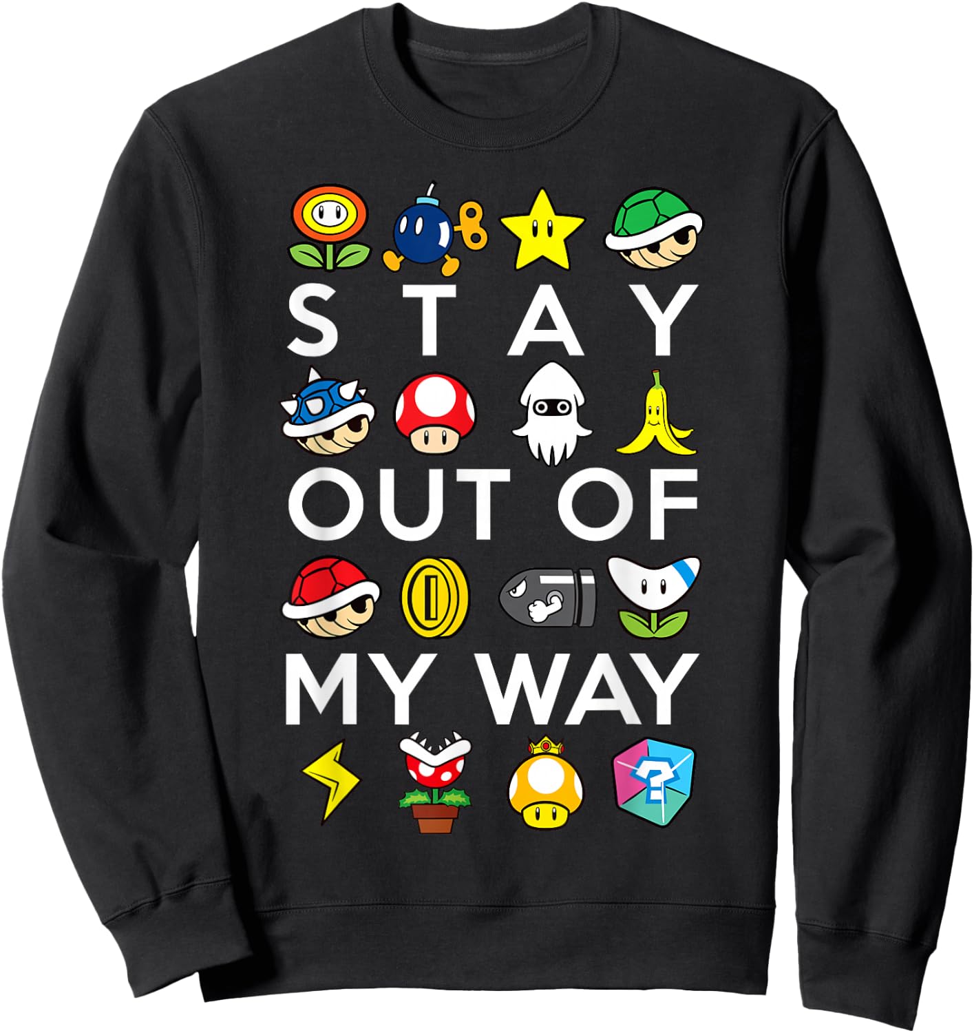 Nintendo Mario Kart Stay Out Of My Way Graphic Sweatshirt - Sweatshirt | Black