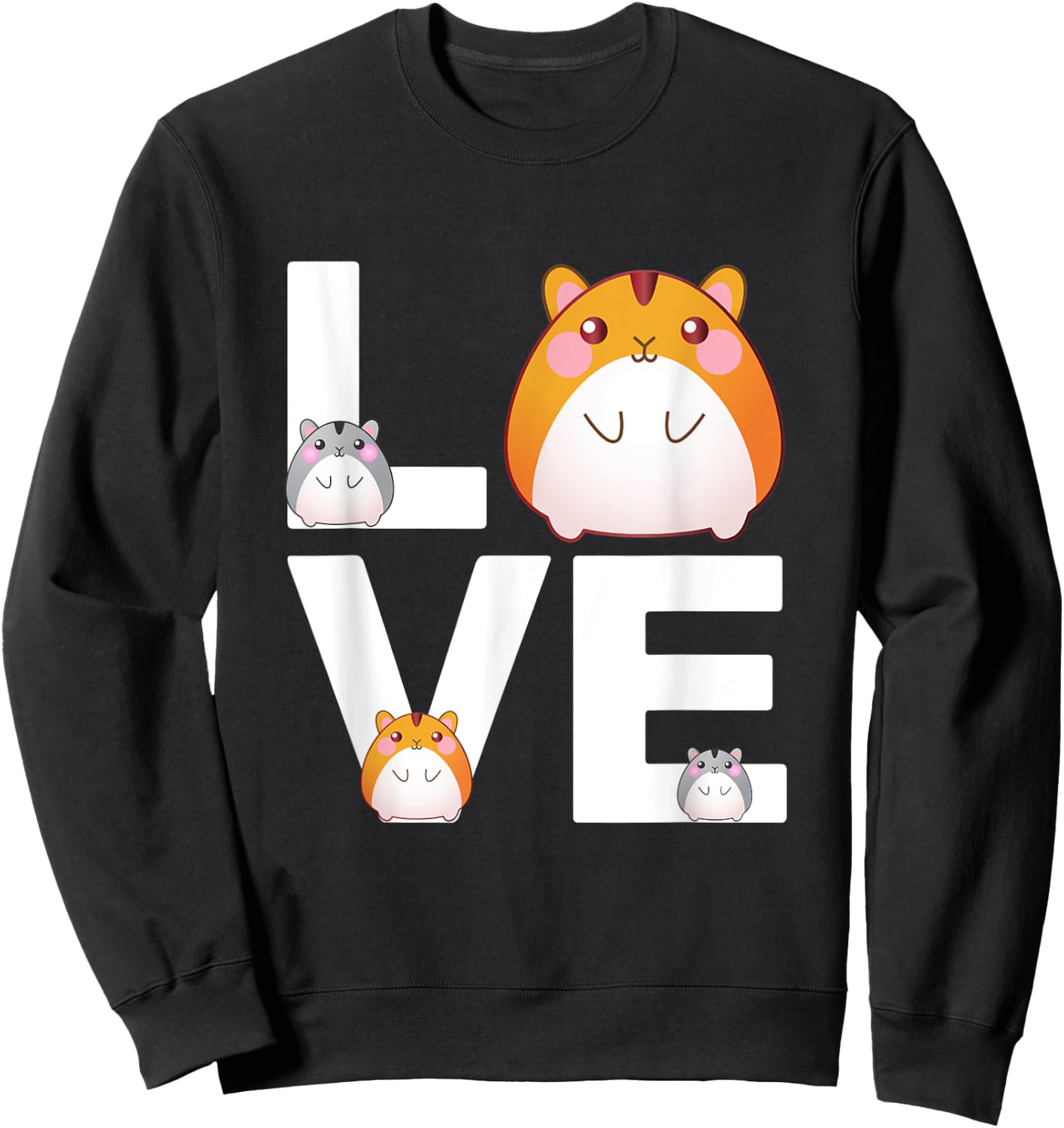 Funny Love Hamsters Shirt Animal Toys Pets Lovers Sweatshirt - Sweatshirt | Black