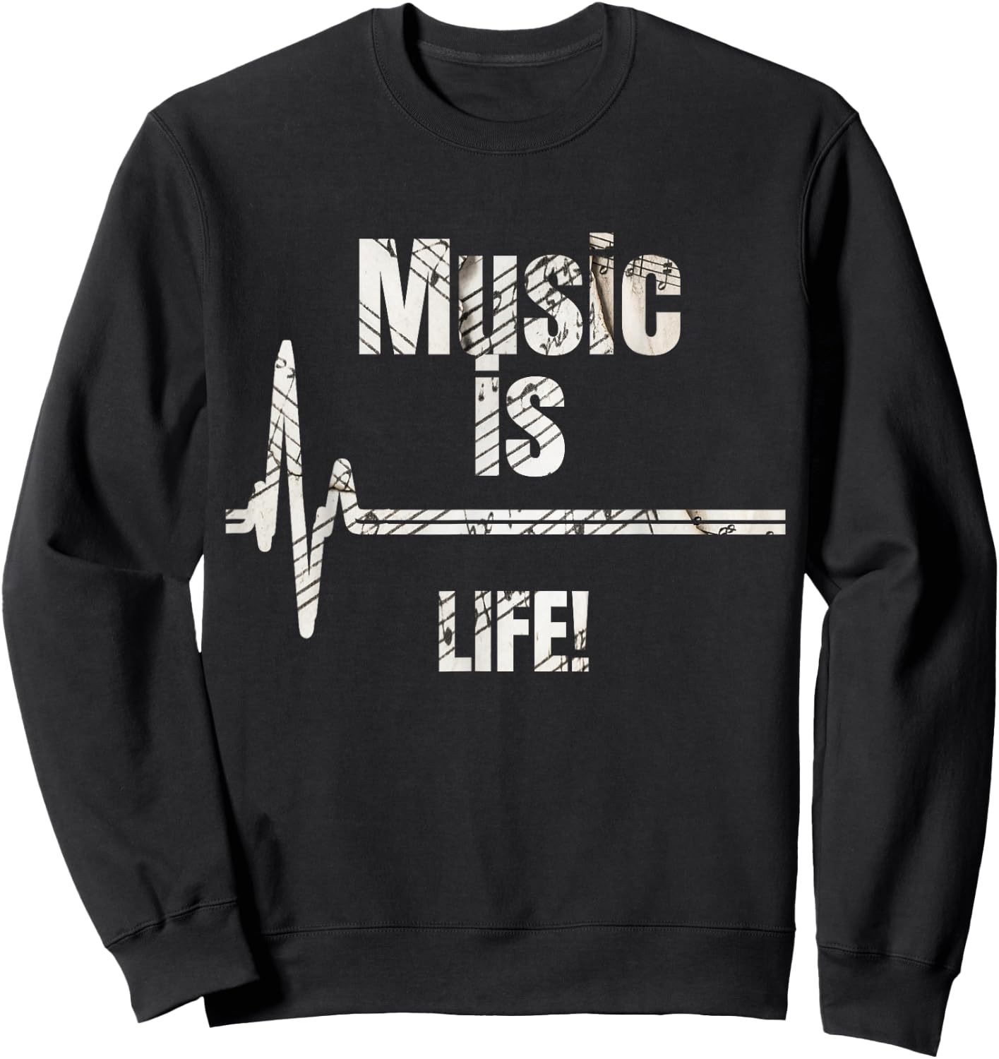 Music is Life Sweatshirt - Sweatshirt | Black
