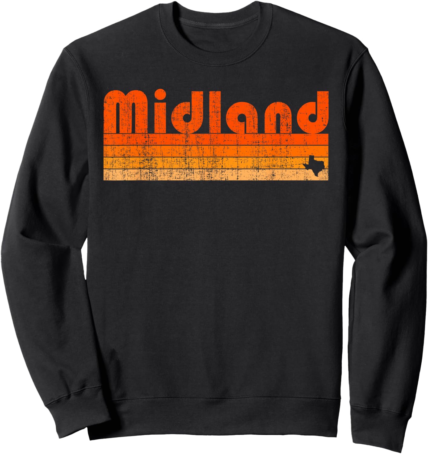 Retro 80s Style Midland TX Sweatshirt - Sweatshirt | Black