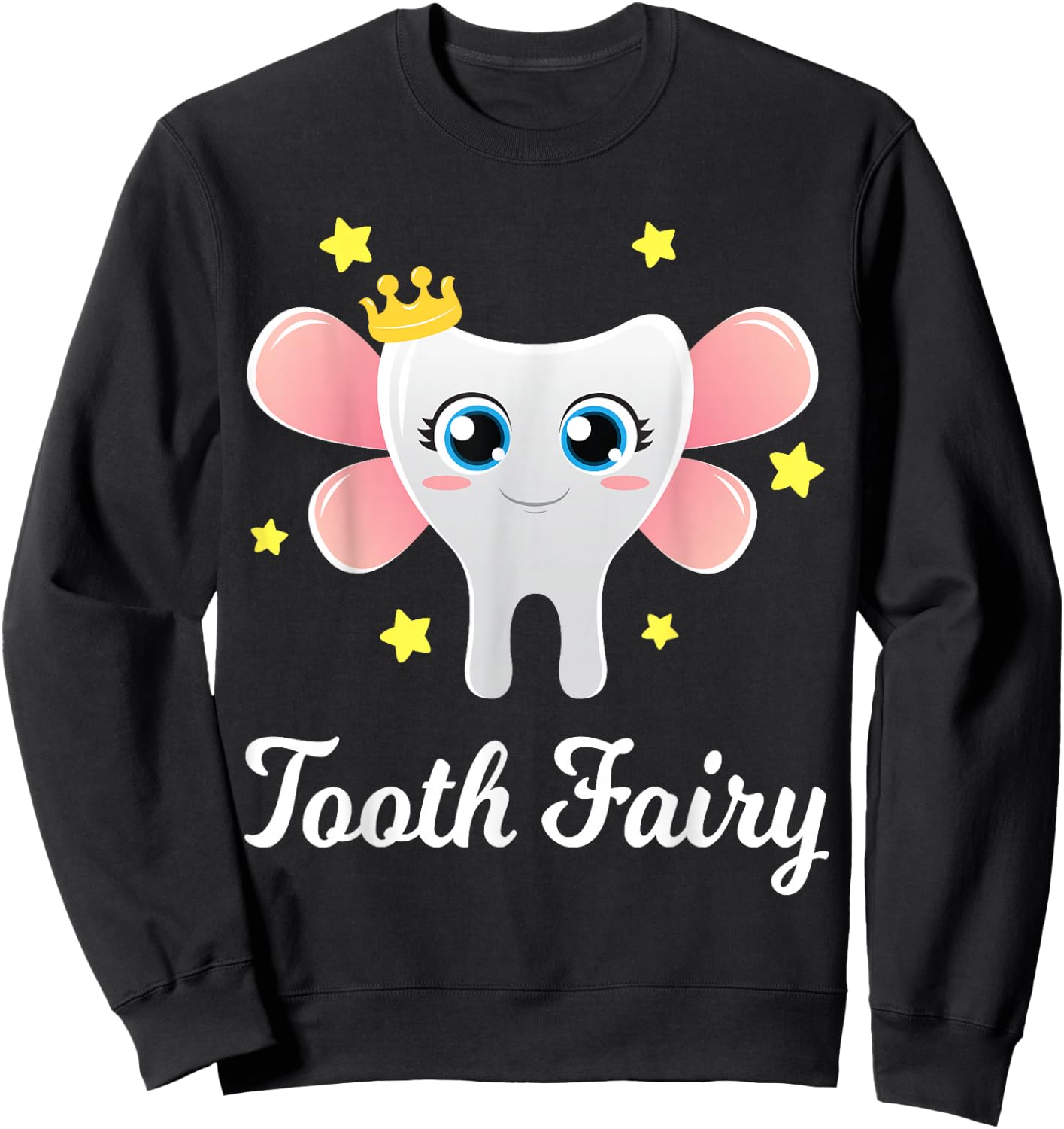 Tooth Fairy Shirt Funny Halloween Costume Gift Dentist Girl Sweatshirt - Sweatshirt | Black