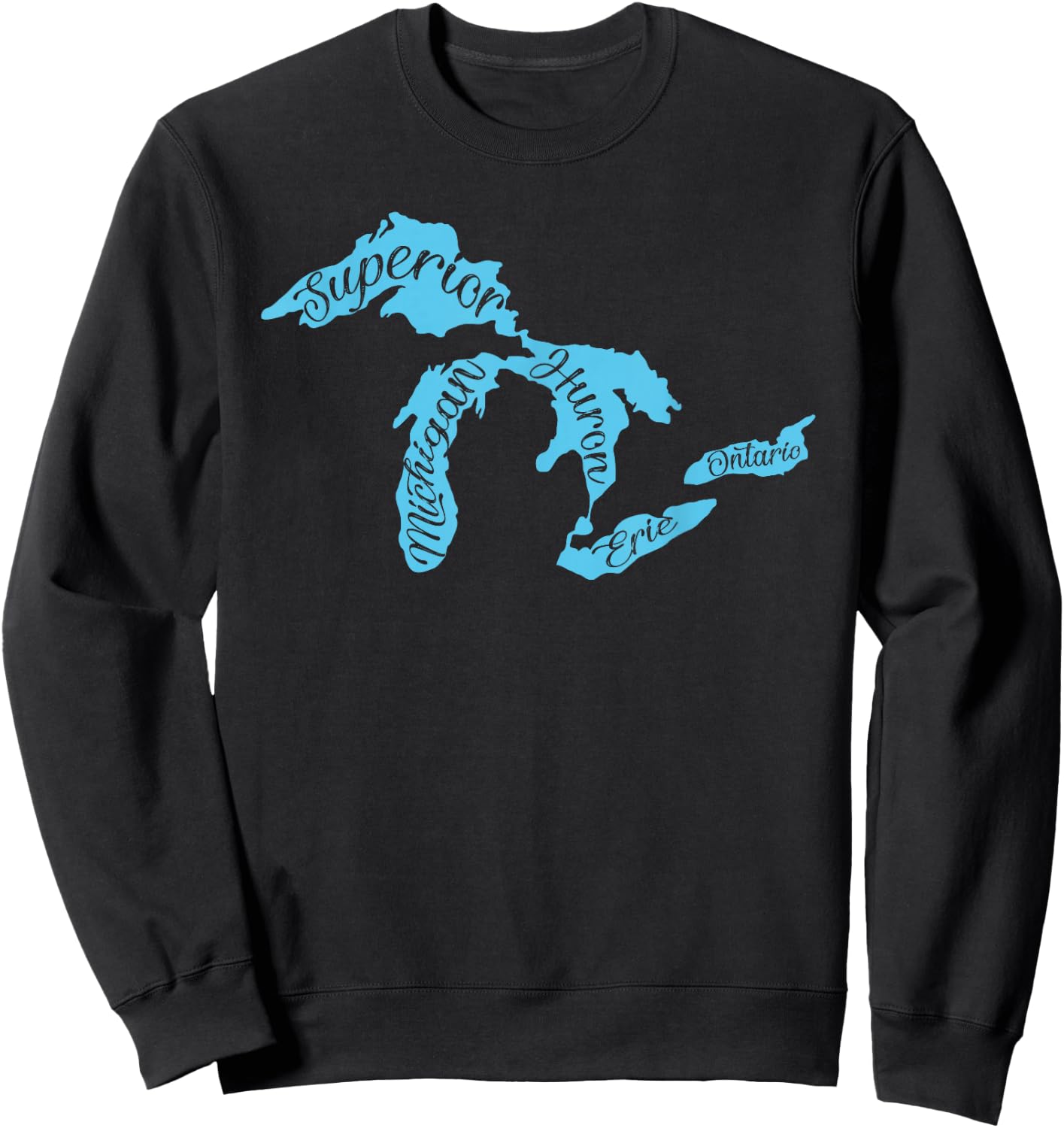 Great Lakes Michigan Detroit Michigan Great Lakes Sweatshirt - Sweatshirt | Black