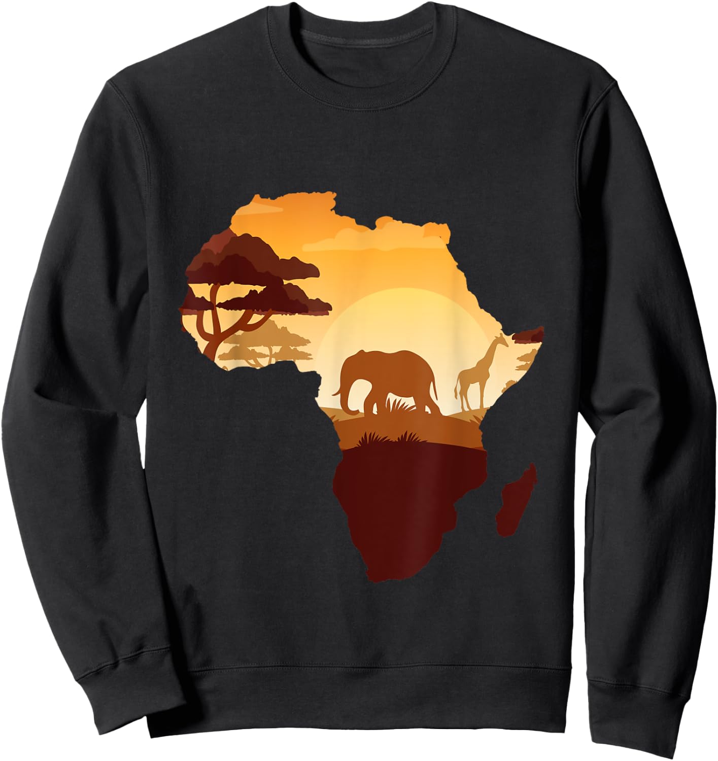 Wildlife Safari Animals Ivory Elephant Sweatshirt - Sweatshirt | Black
