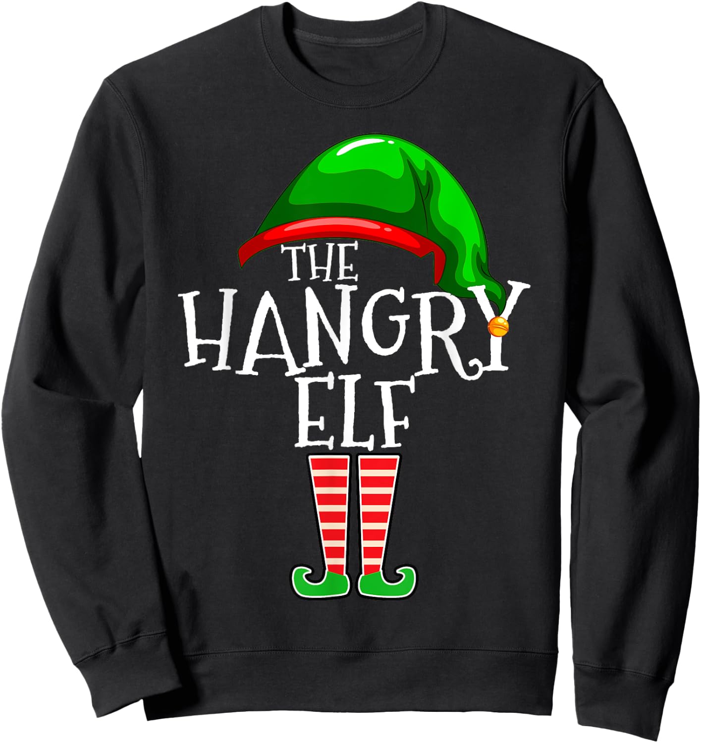 The Hangry Elf Family Matching Group Christmas Funny Sweatshirt - Sweatshirt | Black