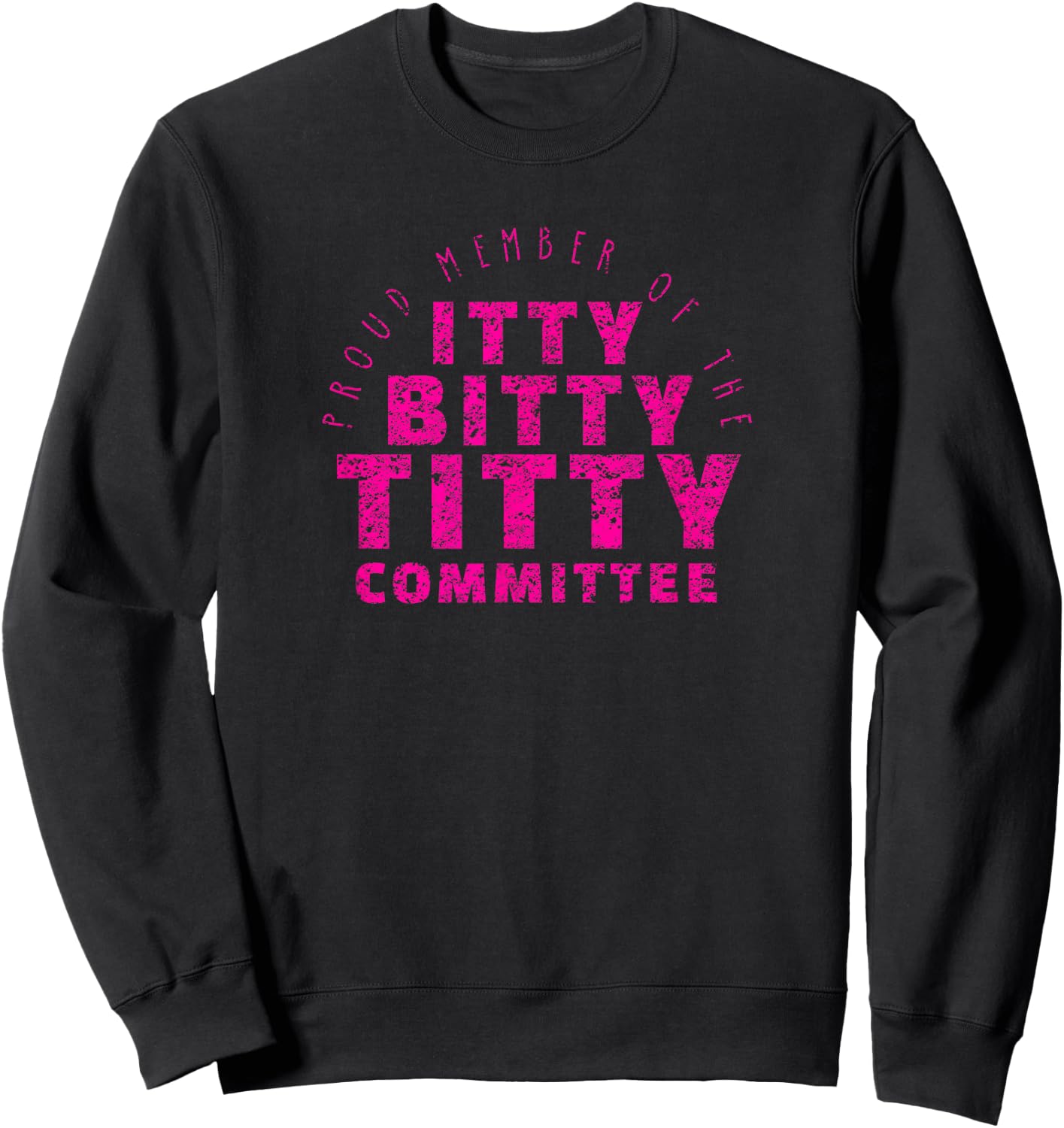 Itty Bitty Titty Committee Shirt Funny Flat Boob Joke Sweatshirt - Sweatshirt | Black